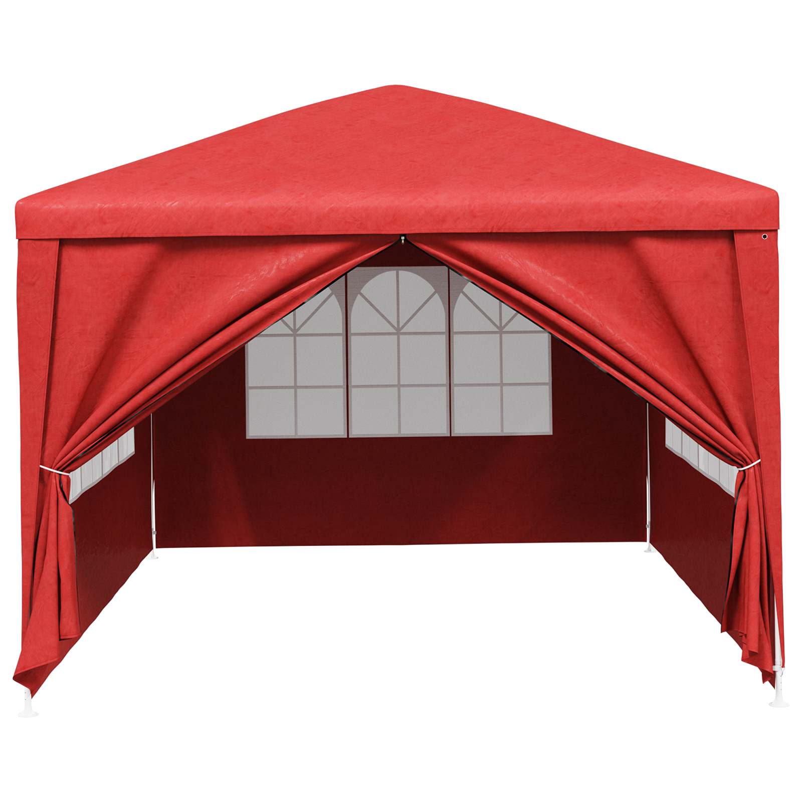 Tenda Party 400 x 300 x 255 cm Rosso PE e Acciaio