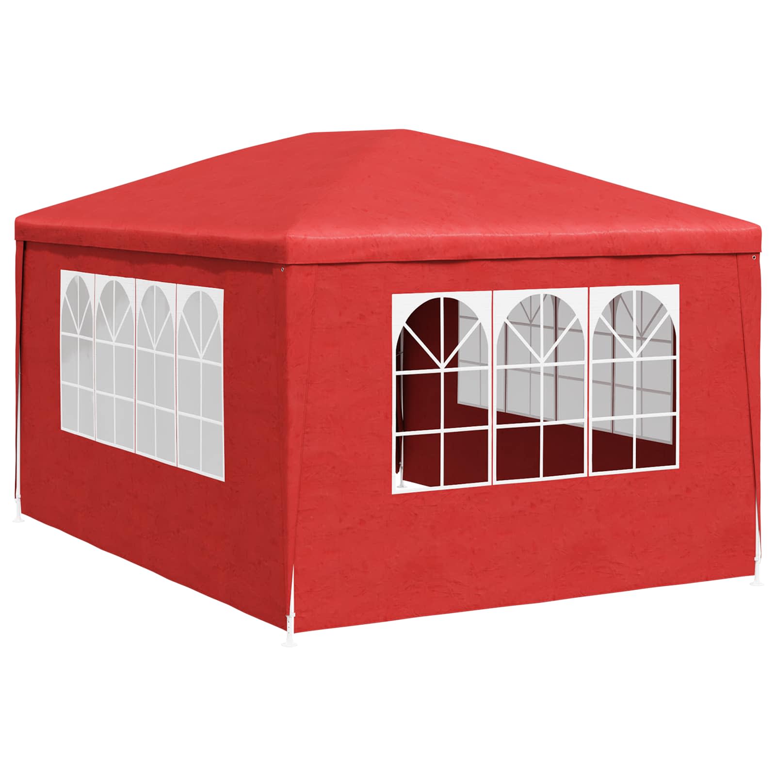 Tenda Party 400 x 300 x 255 cm Rosso PE e Acciaio