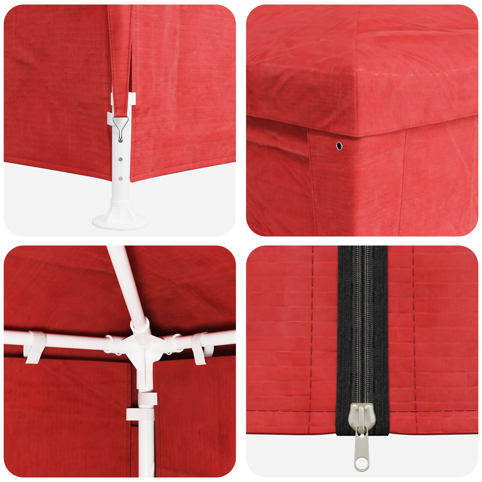 Tenda Party 400 x 300 x 255 cm Rosso PE e Acciaio