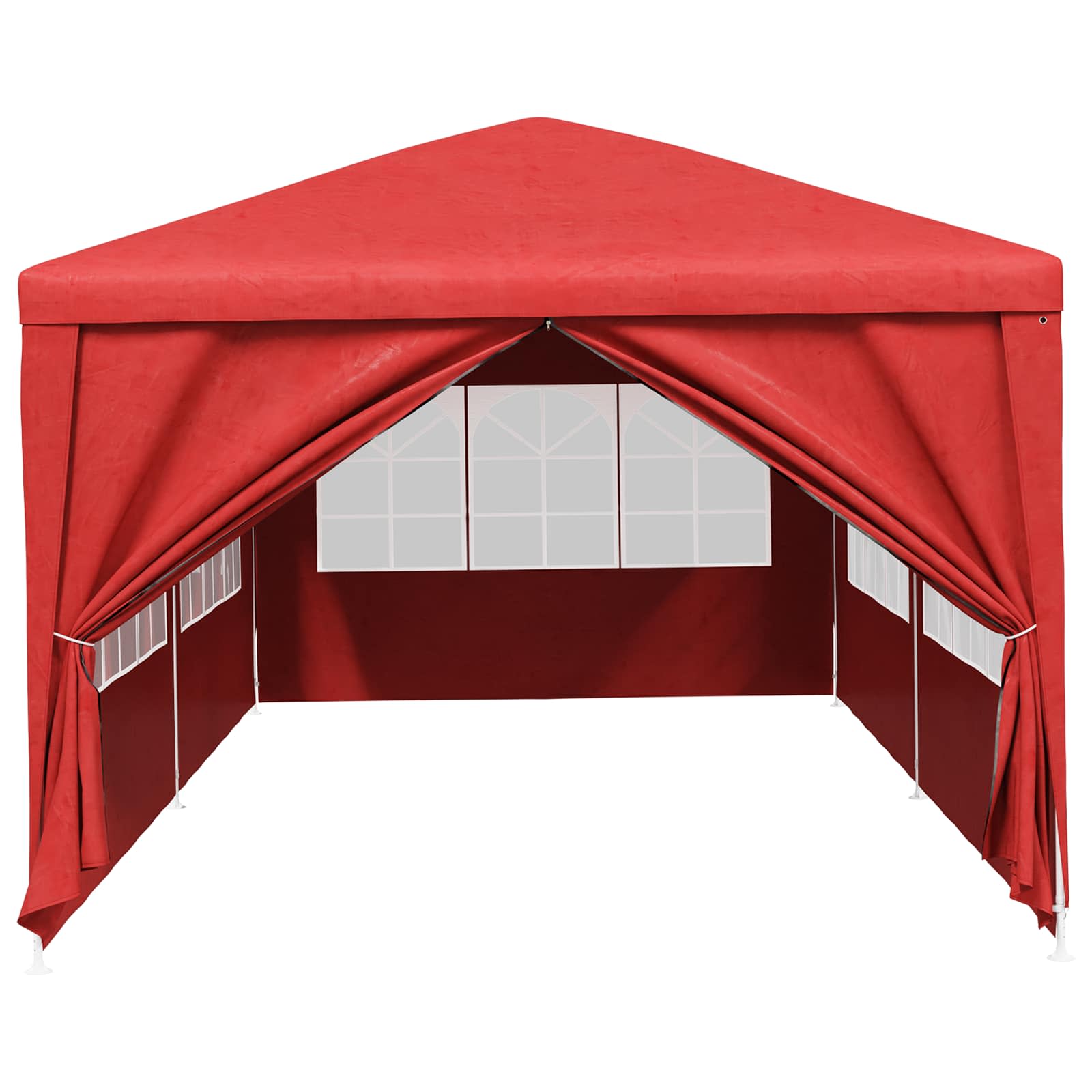 Tenda Party 600 x 300 x 255 cm Rosso PE e Acciaio