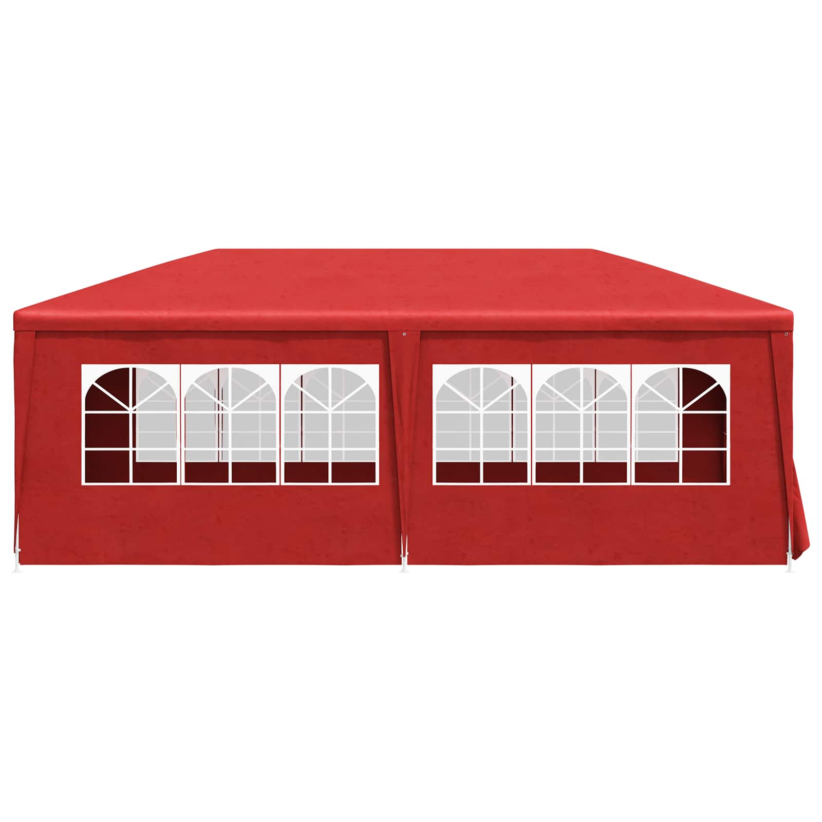 Tenda Party 600 x 300 x 255 cm Rosso PE e Acciaio
