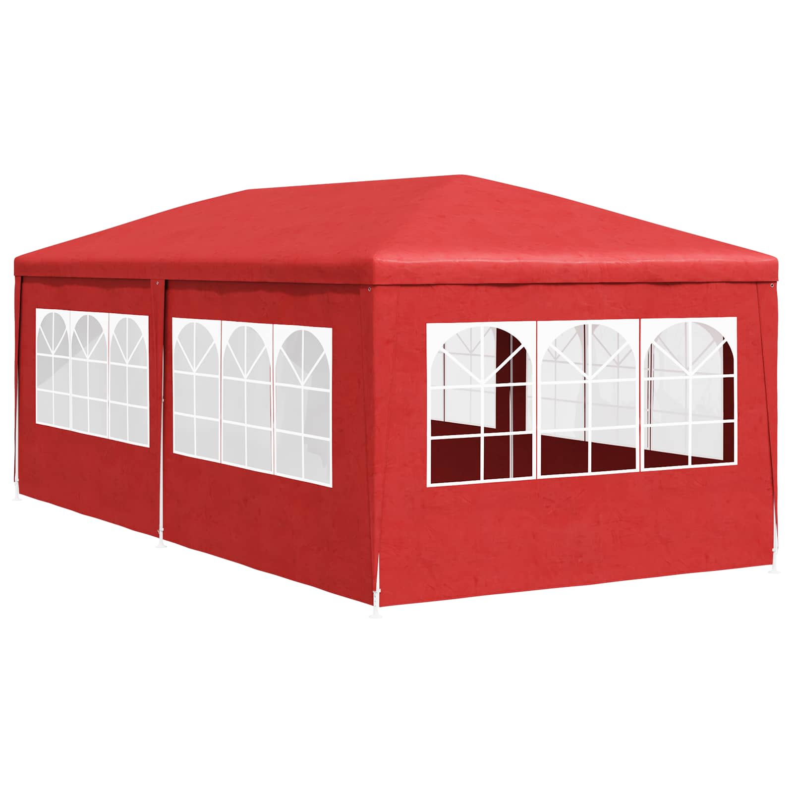 Tenda Party 600 x 300 x 255 cm Rosso PE e Acciaio