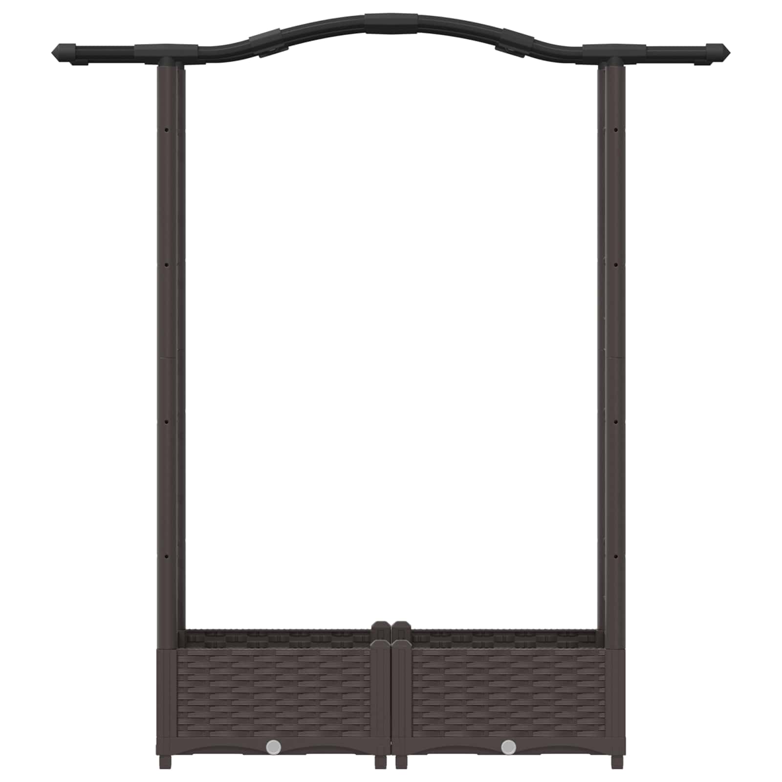 Letto Rialzato con Griglia e Tetto Marrone 124 x 40 x 123 cm PP