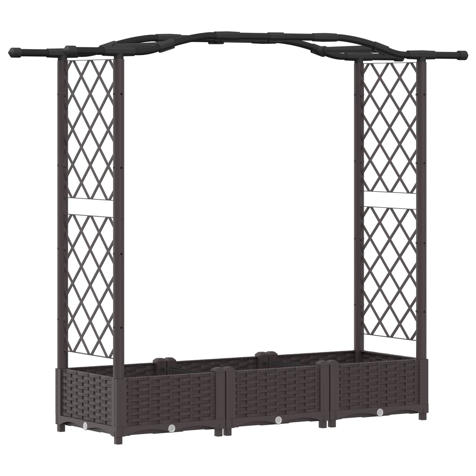 Letto Rialzato con Griglia e Tetto Marrone 169 x 40 x 123 cm PP