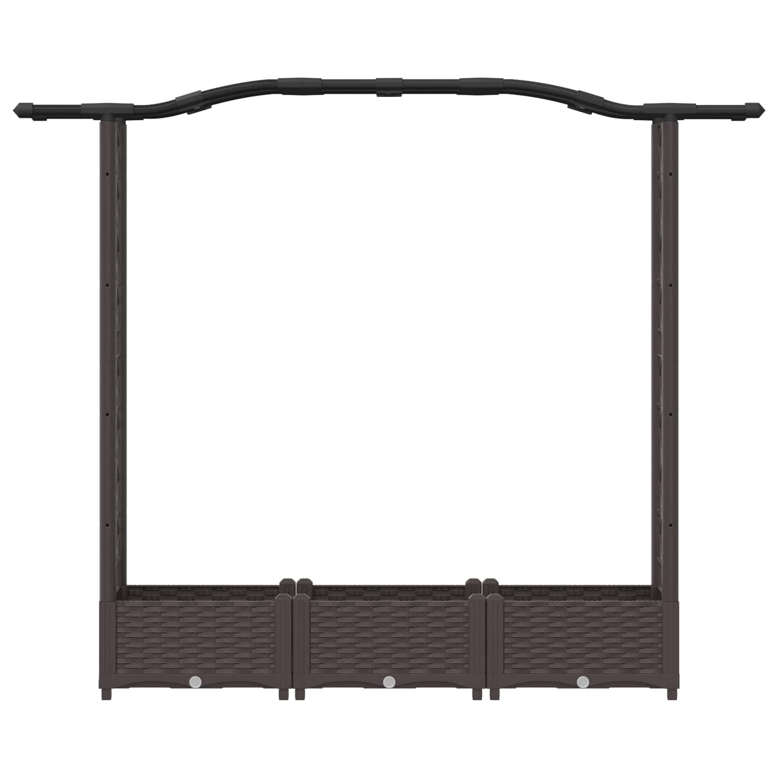 Letto Rialzato con Griglia e Tetto Marrone 169 x 40 x 123 cm PP