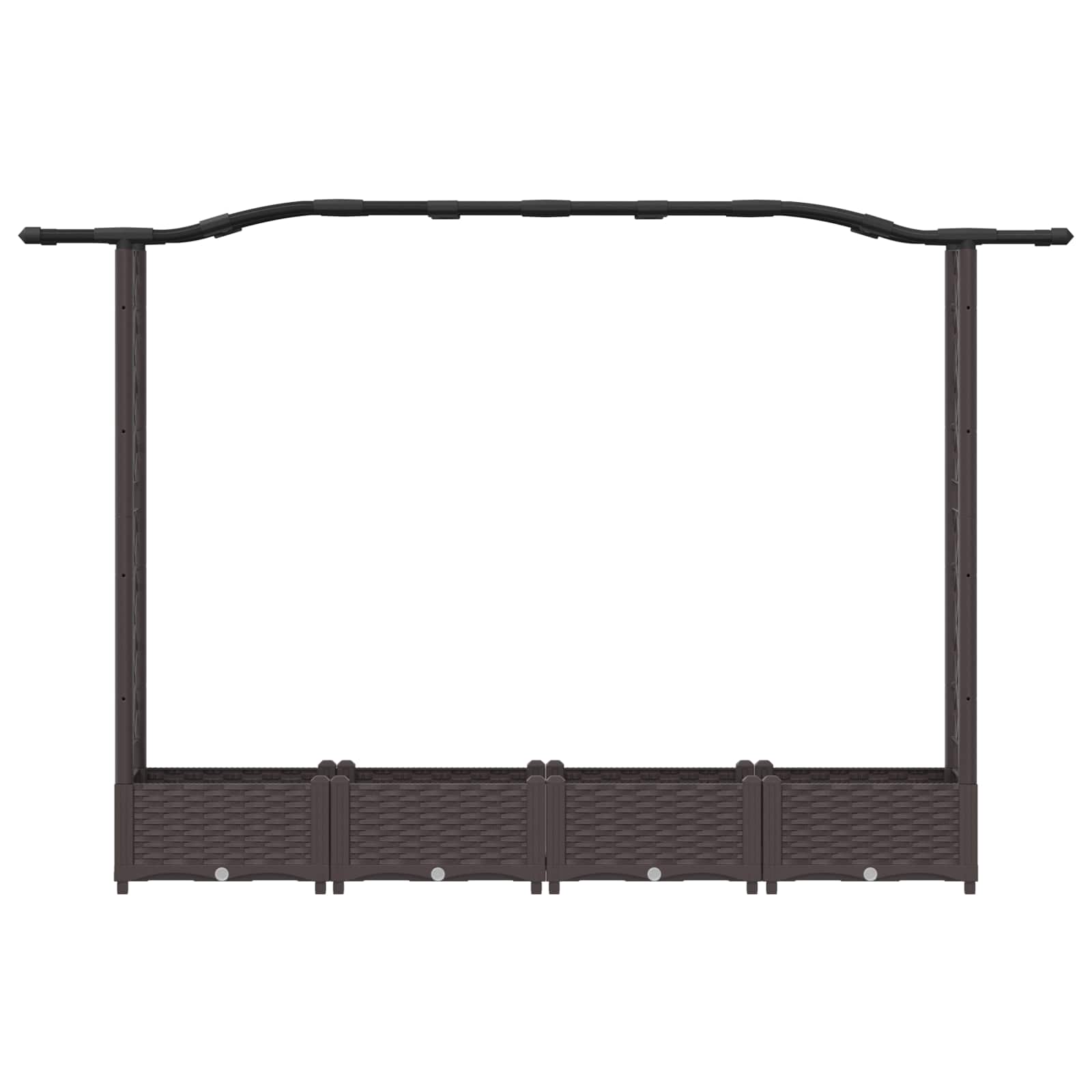 Letto Rialzato con Griglia e Tetto Marrone 207 x 40 x 123 cm PP