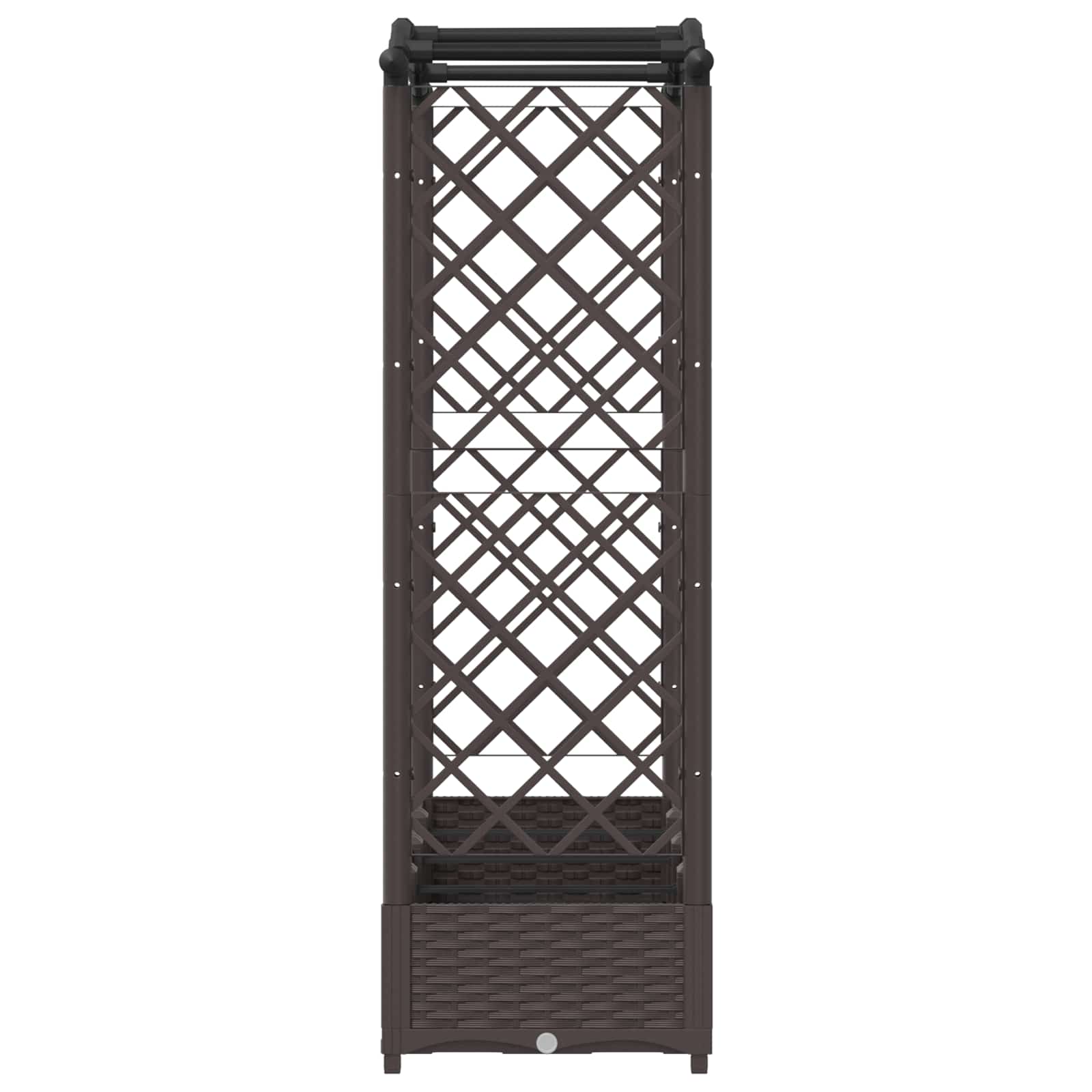 Letto Rialzato con Griglia e Tetto Marrone 207 x 40 x 123 cm PP