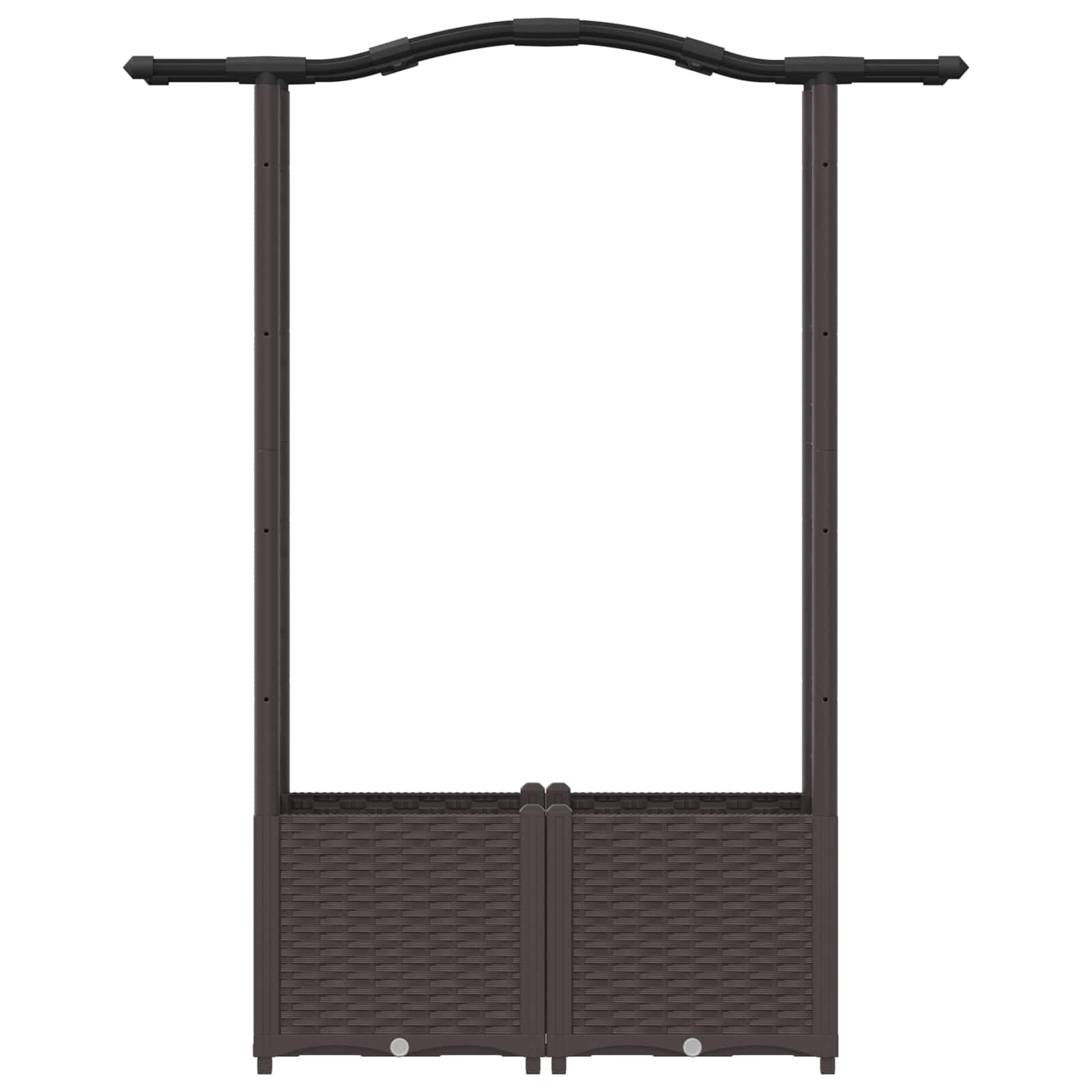 Letto Rialzato con Griglia e Tetto Marrone 125 x 40 x 138 cm PP