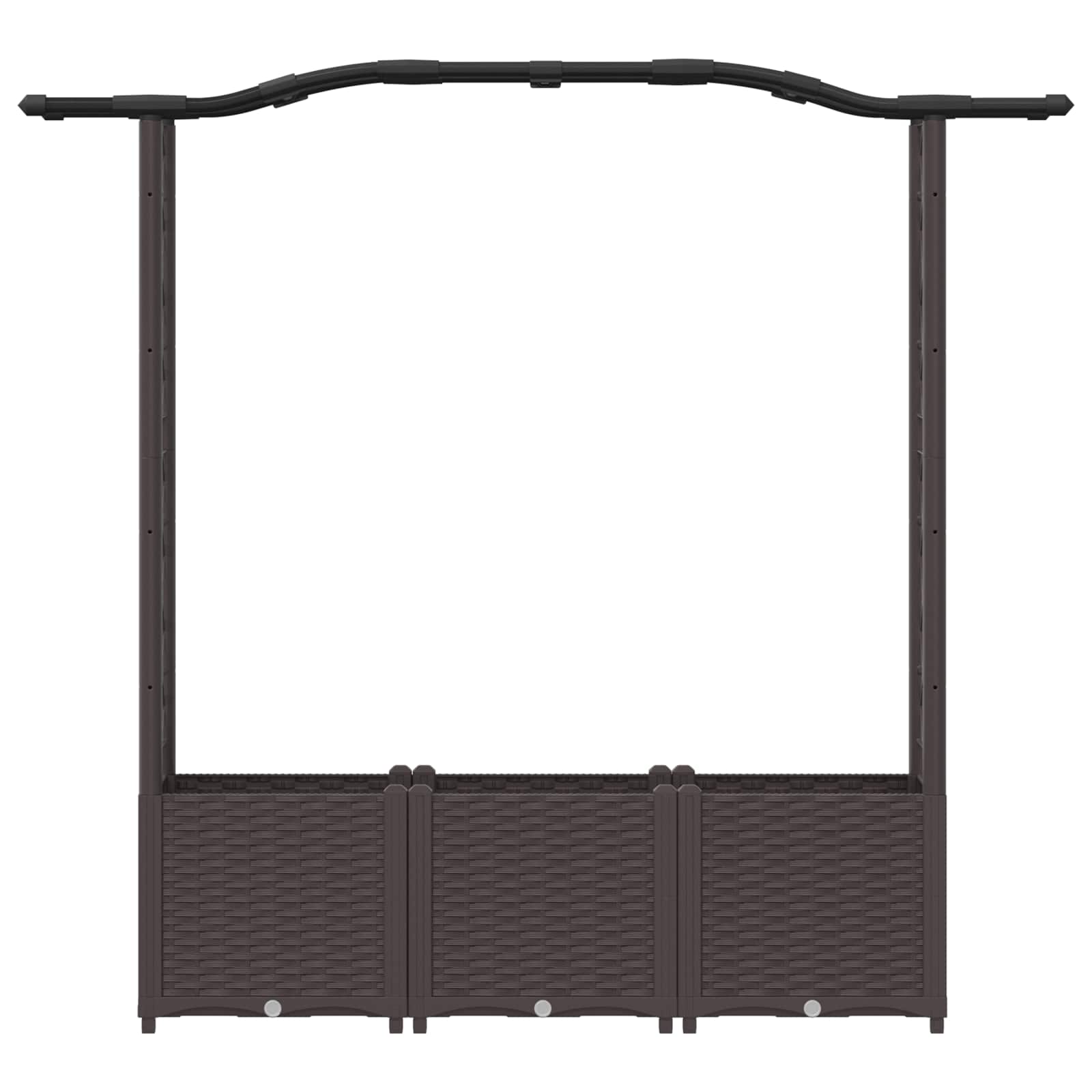 Letto Rialzato con Griglia e Tetto Marrone 164 x 40 x 138 cm PP