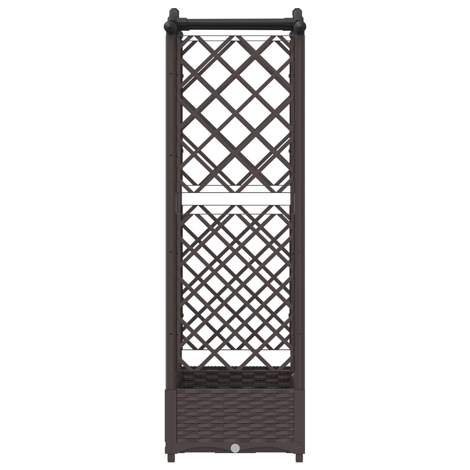 Letto Rialzato con Griglia e Tetto Marrone 124 x 40 x 123 cm PP