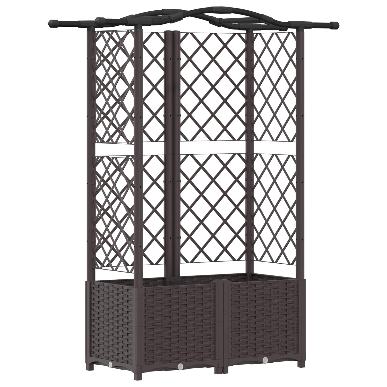 Letto Rialzato con Griglia e Tetto Marrone 122 x 40 x 138 cm PP