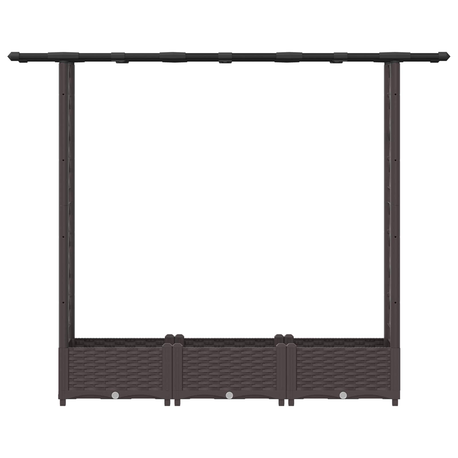 Letto Rialzato con Griglia e Tetto Marrone 164 x 40 x 121 cm PP
