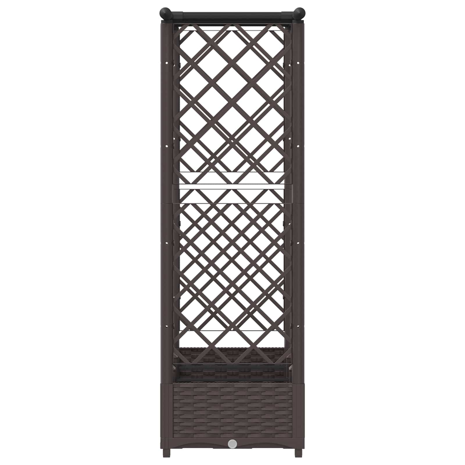Letto Rialzato con Griglia e Tetto Marrone 164 x 40 x 121 cm PP