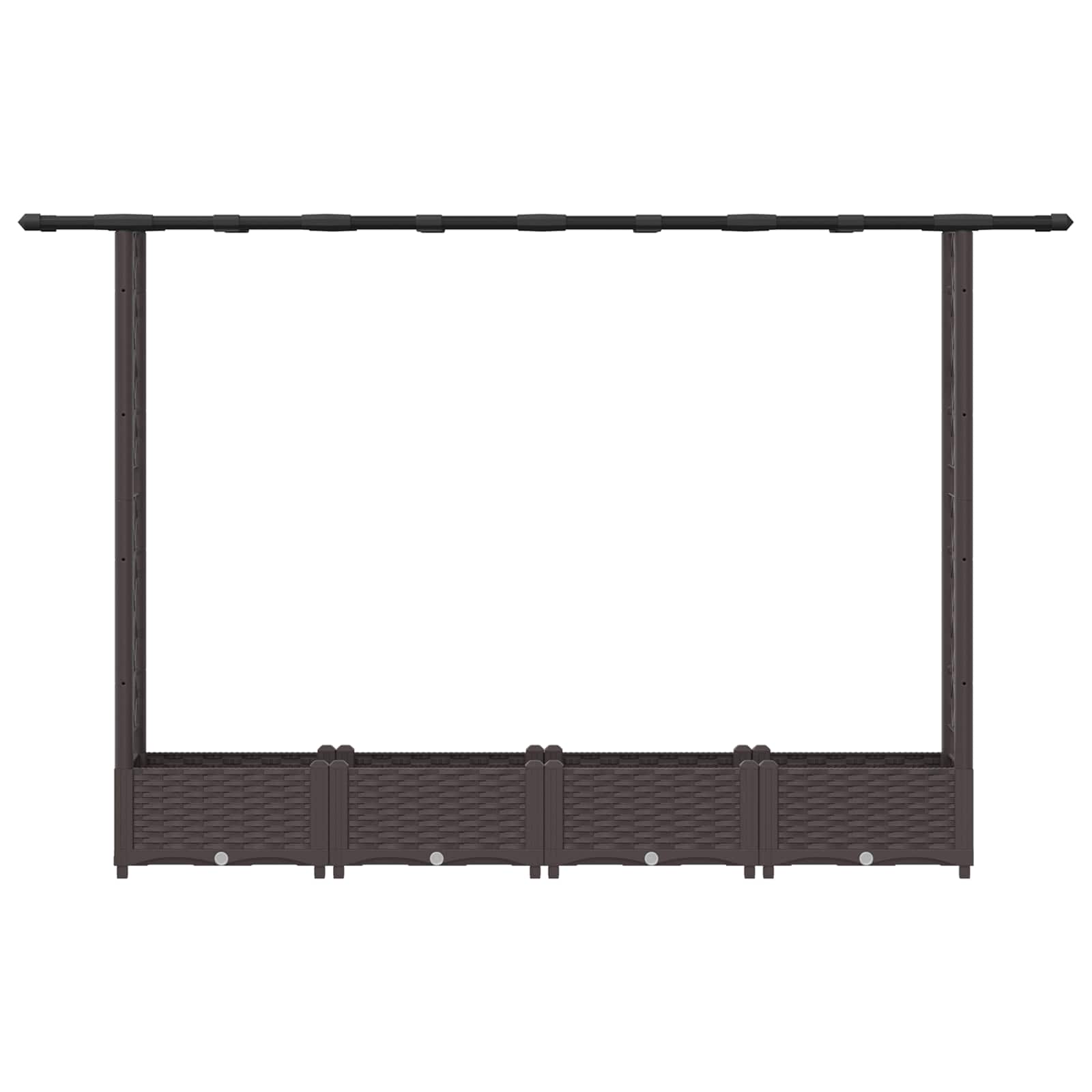 Letto Rialzato con Griglia e Tetto Marrone 203 x 40 x 121 cm PP