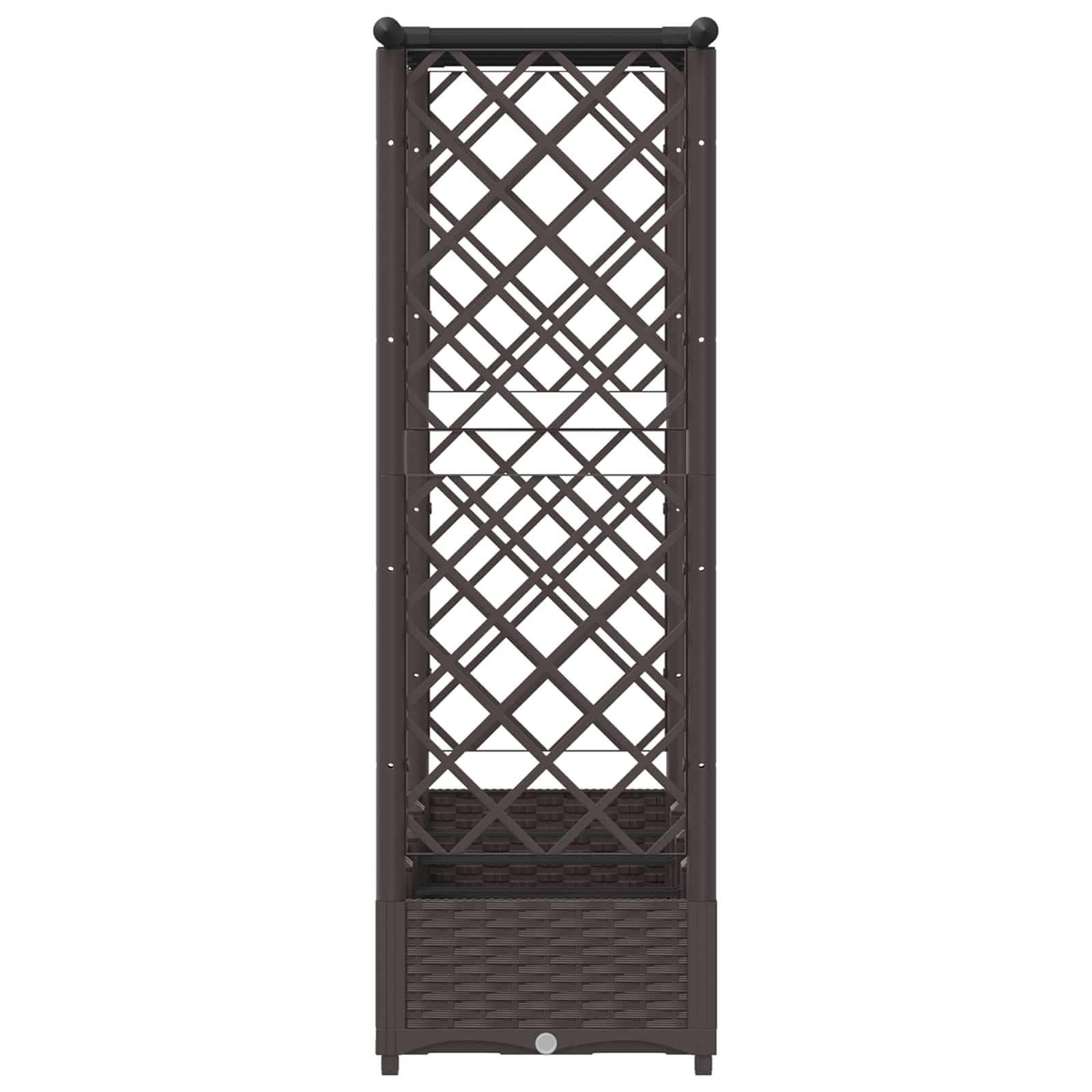 Letto Rialzato con Griglia e Tetto Marrone 203 x 40 x 121 cm PP
