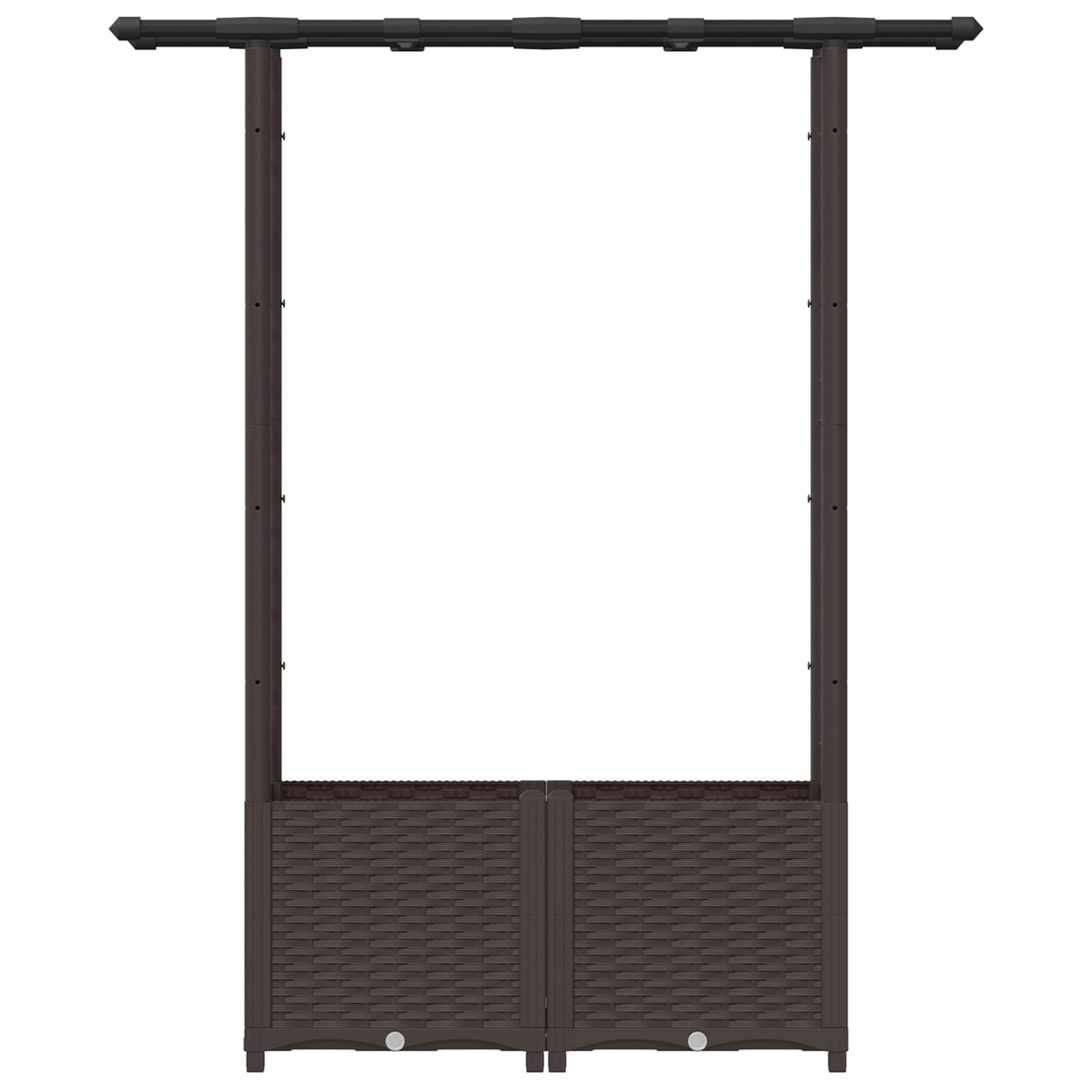 Letto Rialzato con Griglia e Tetto Marrone 124,5 x 40 x 136 cm