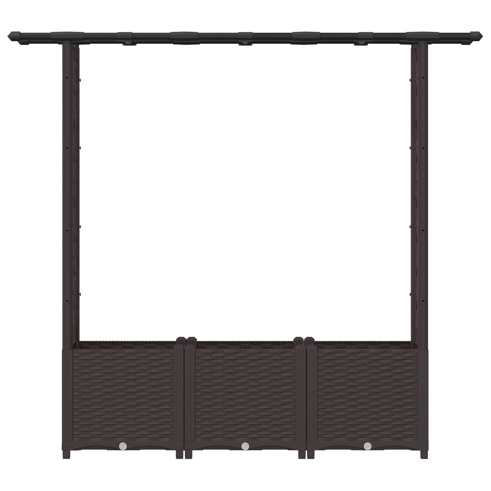 Letto Rialzato con Griglia e Tetto Marrone 162,5 x 40 x 136 cm