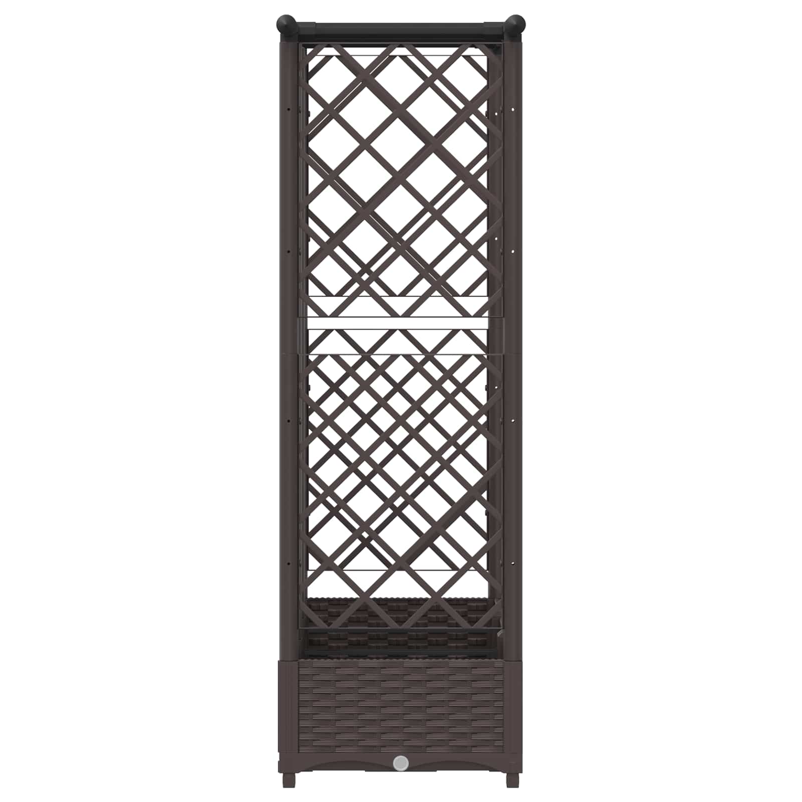 Letto Rialzato con Griglia e Tetto Marrone 164 x 40 x 121 cm PP