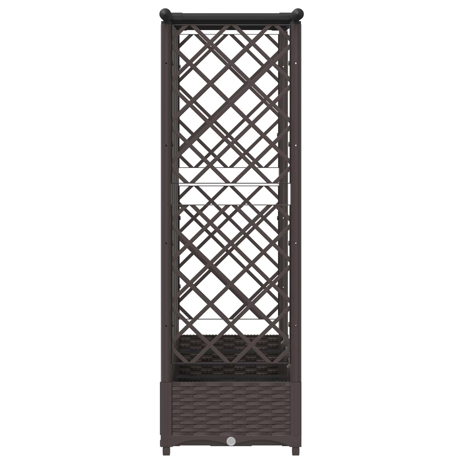 Letto Rialzato con Griglia e Tetto Marrone 202,5 x 40 x 121 cm