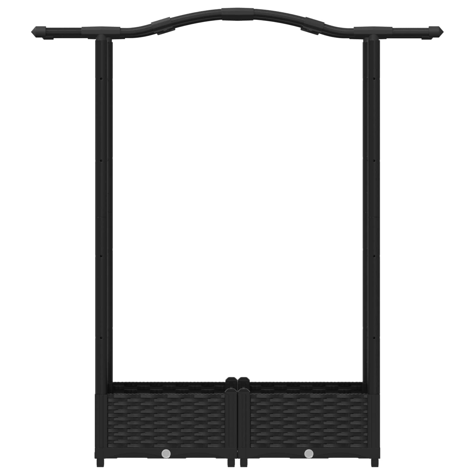 Letto Rialzato con Griglia e Tetto Nero 124 x 40 x 123 cm PP