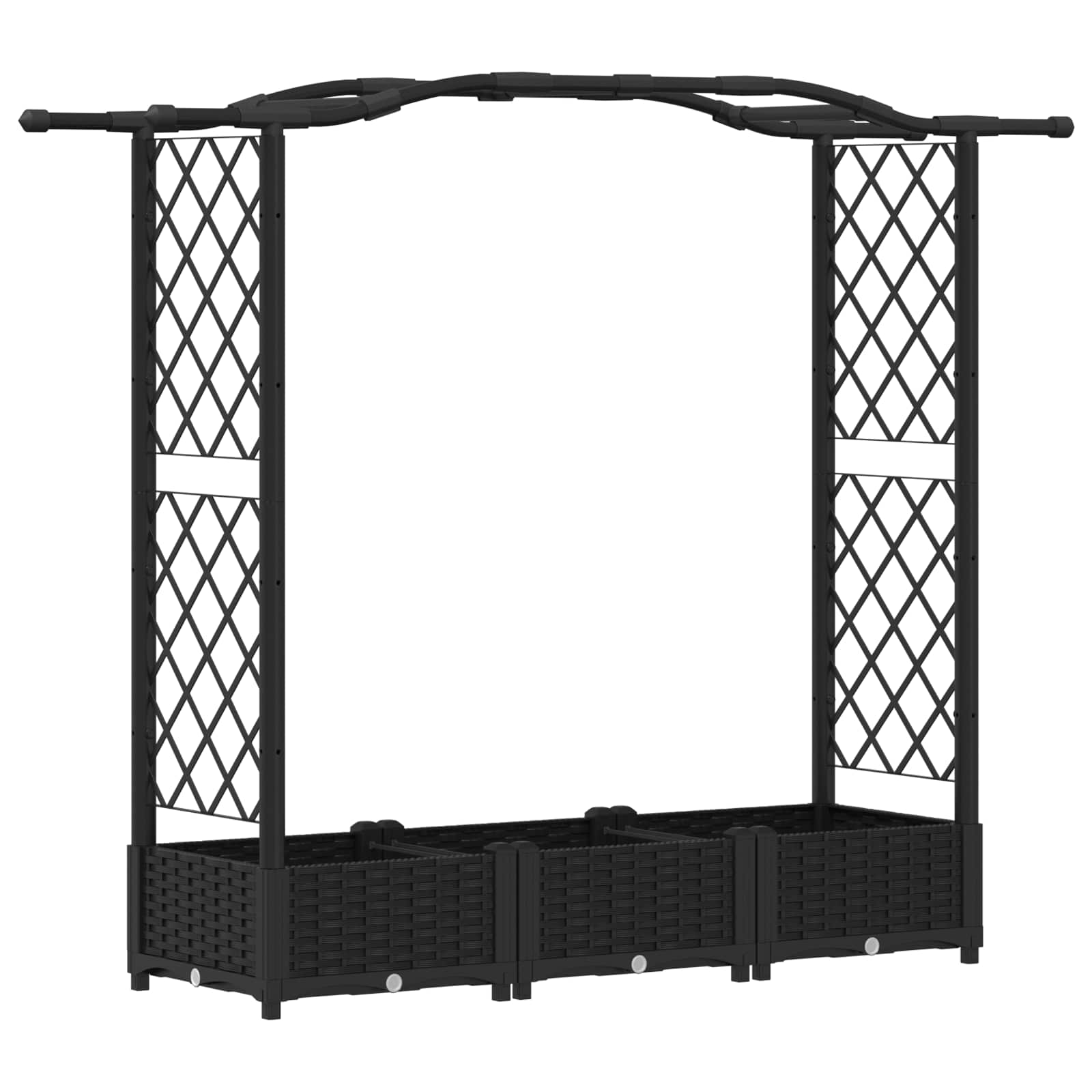 Letto Rialzato con Griglia e Tetto Nero 169 x 40 x 123 cm PP