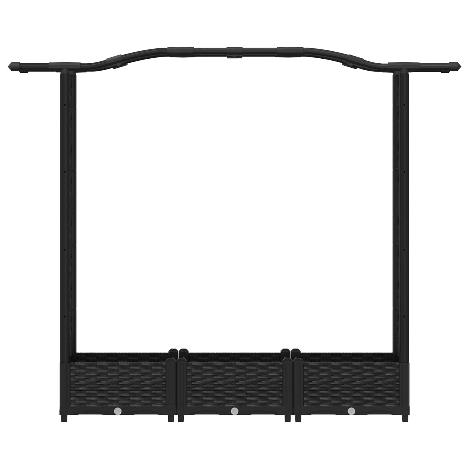 Letto Rialzato con Griglia e Tetto Nero 169 x 40 x 123 cm PP