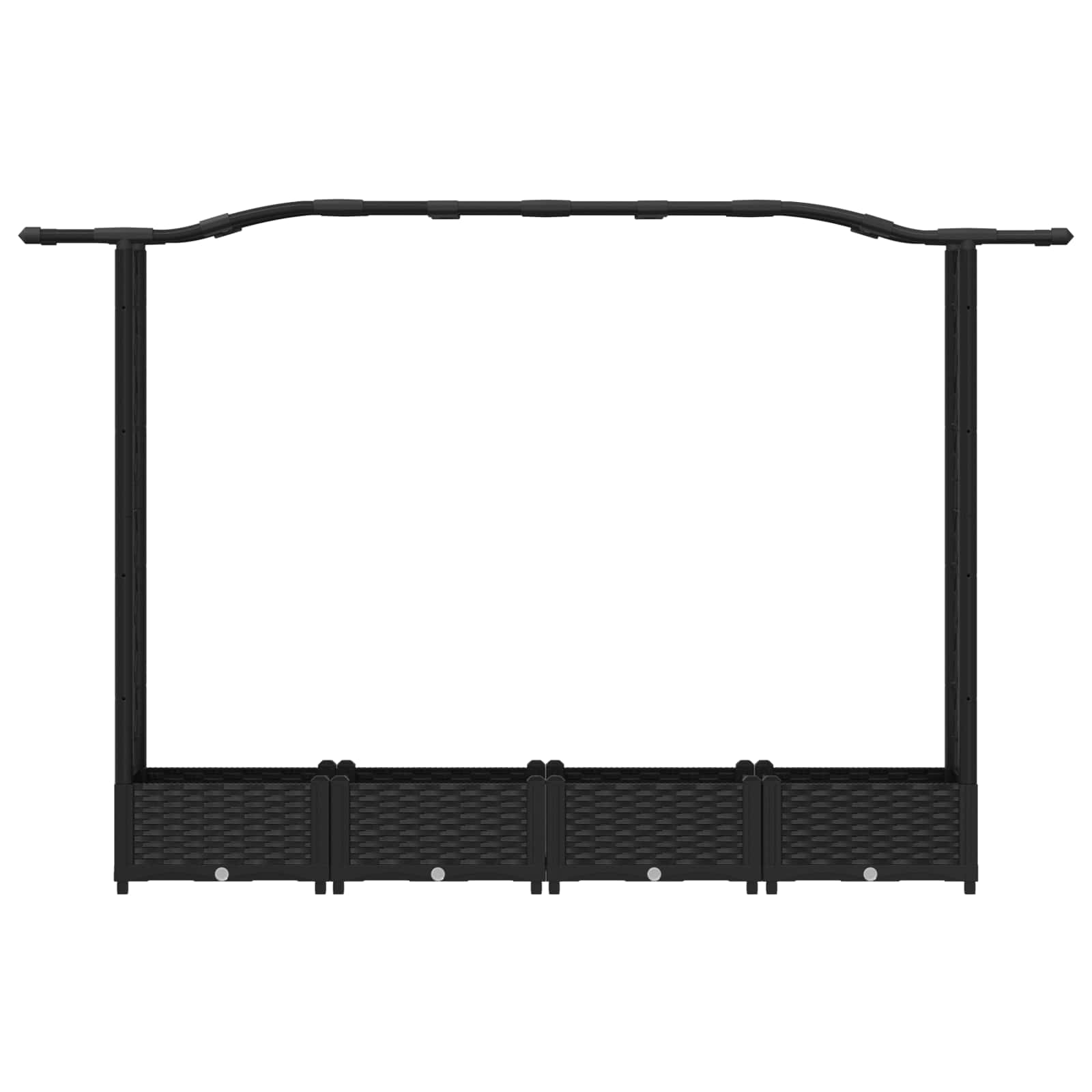 Letto Rialzato con Griglia e Tetto Nero 207 x 40 x 123 cm PP
