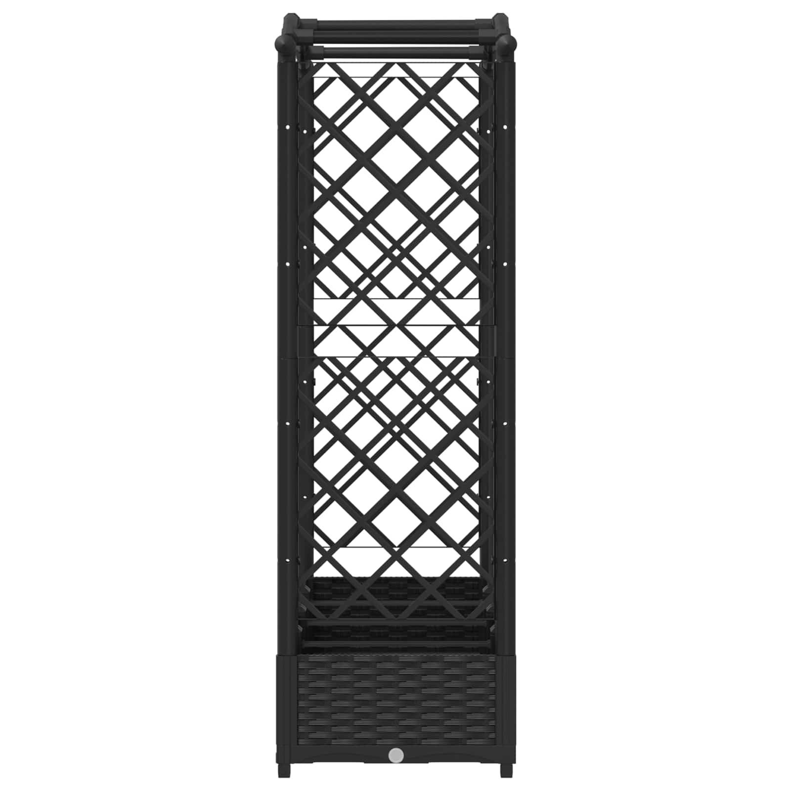 Letto Rialzato con Griglia e Tetto Nero 207 x 40 x 123 cm PP