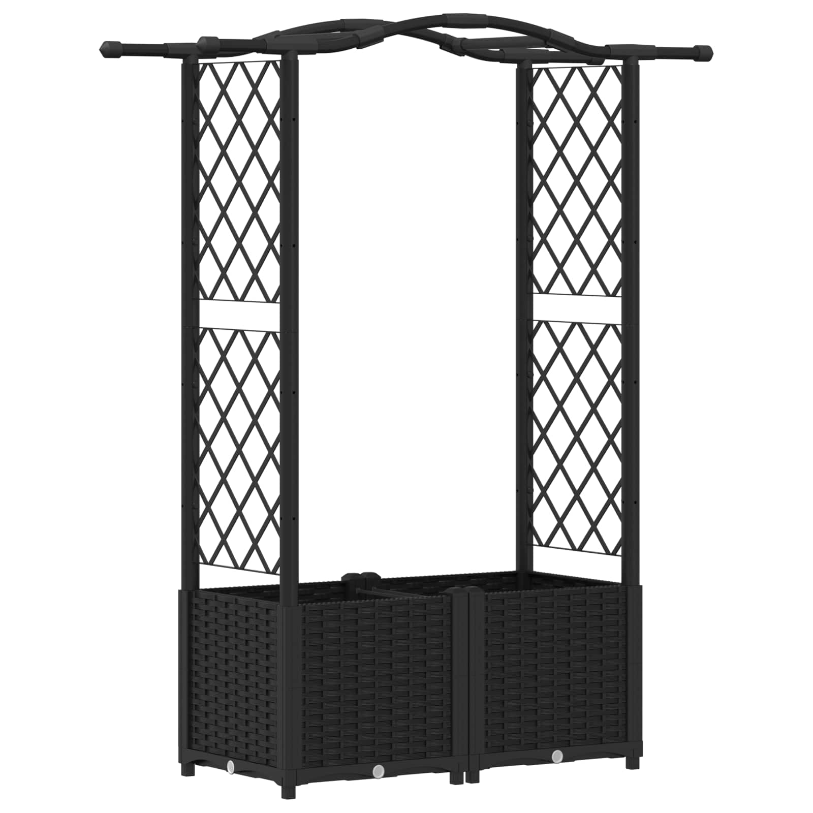 Letto Rialzato con Griglia e Tetto Nero 125 x 40 x 138 cm PP
