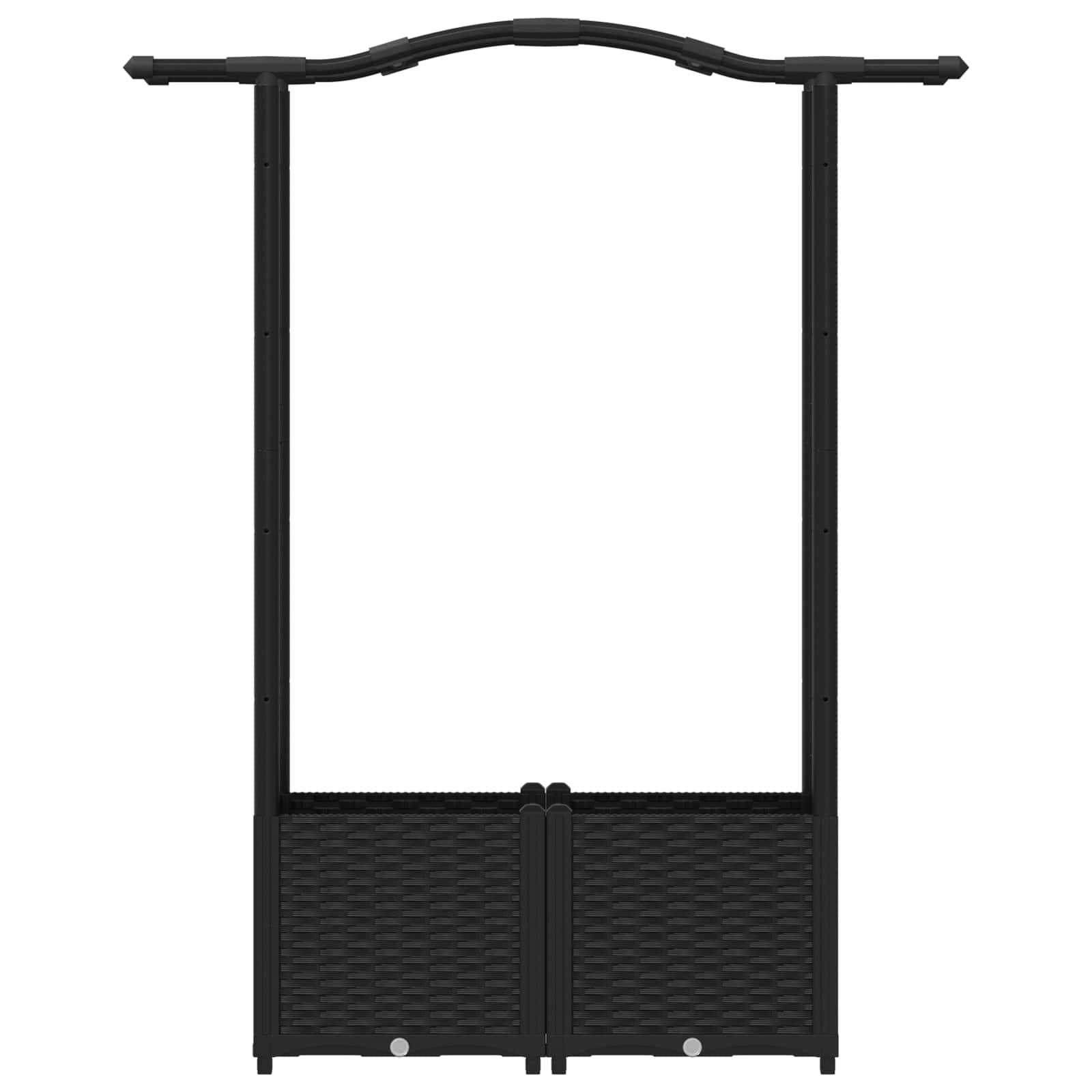 Letto Rialzato con Griglia e Tetto Nero 125 x 40 x 138 cm PP