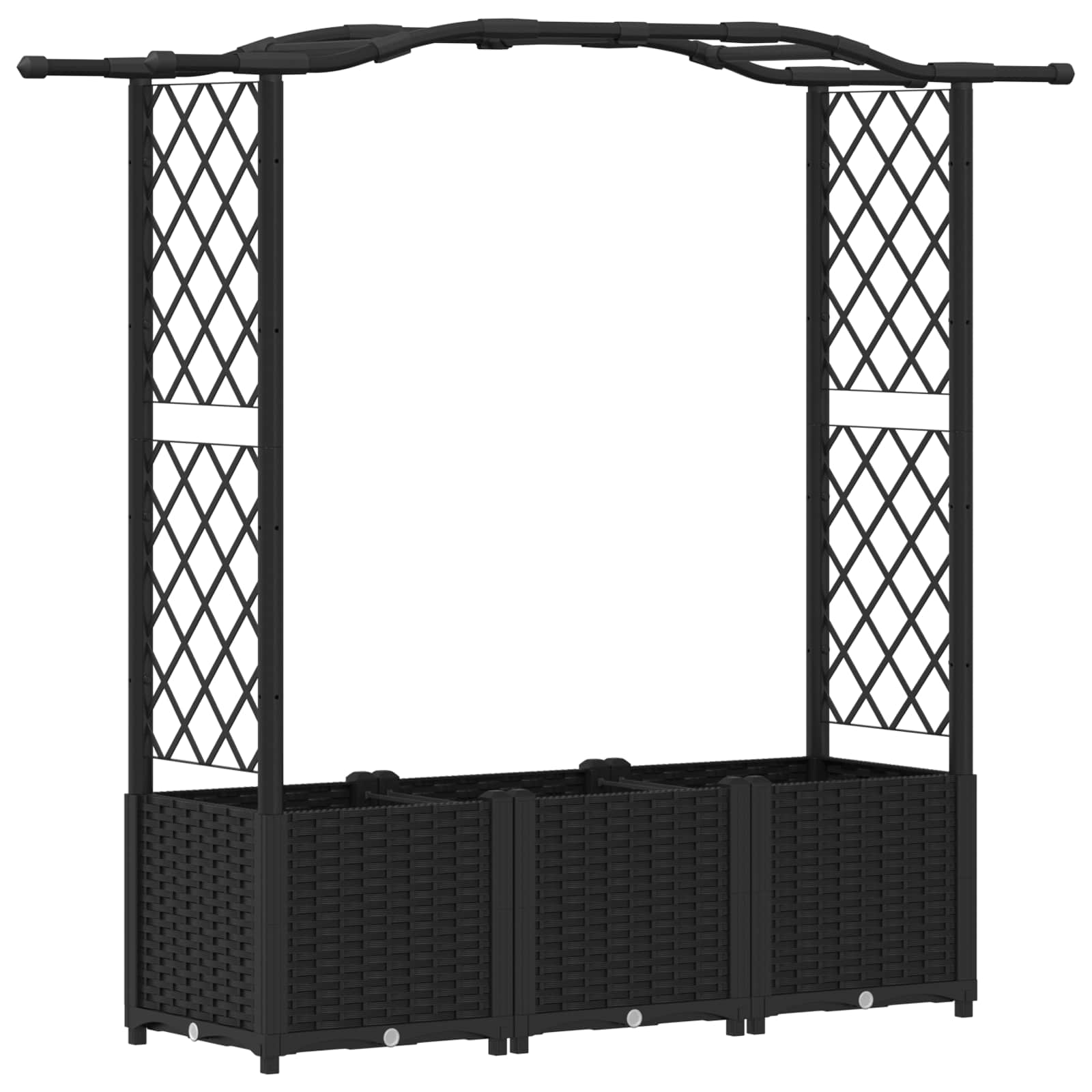 Letto Rialzato con Griglia e Tetto Nero 164 x 40 x 138 cm PP