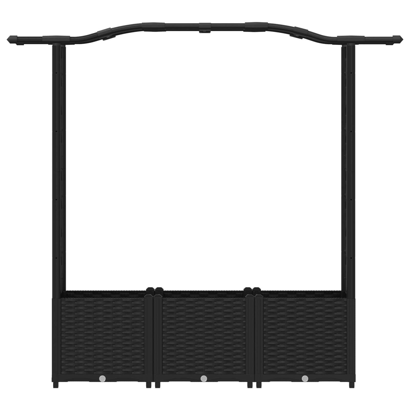 Letto Rialzato con Griglia e Tetto Nero 164 x 40 x 138 cm PP