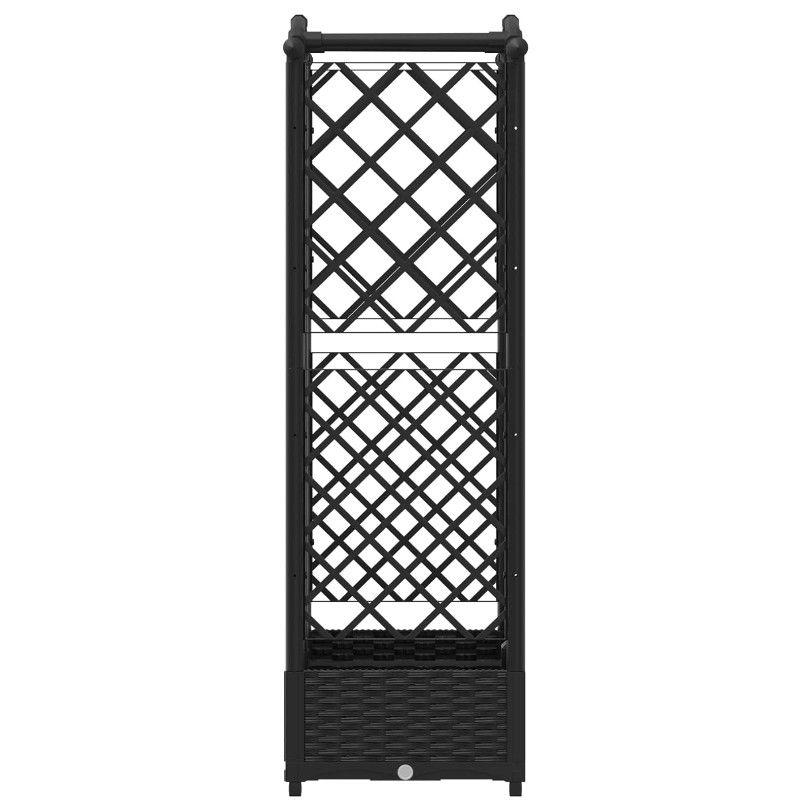 Letto Rialzato con Griglia e Tetto Nero 124 x 40 x 123 cm PP