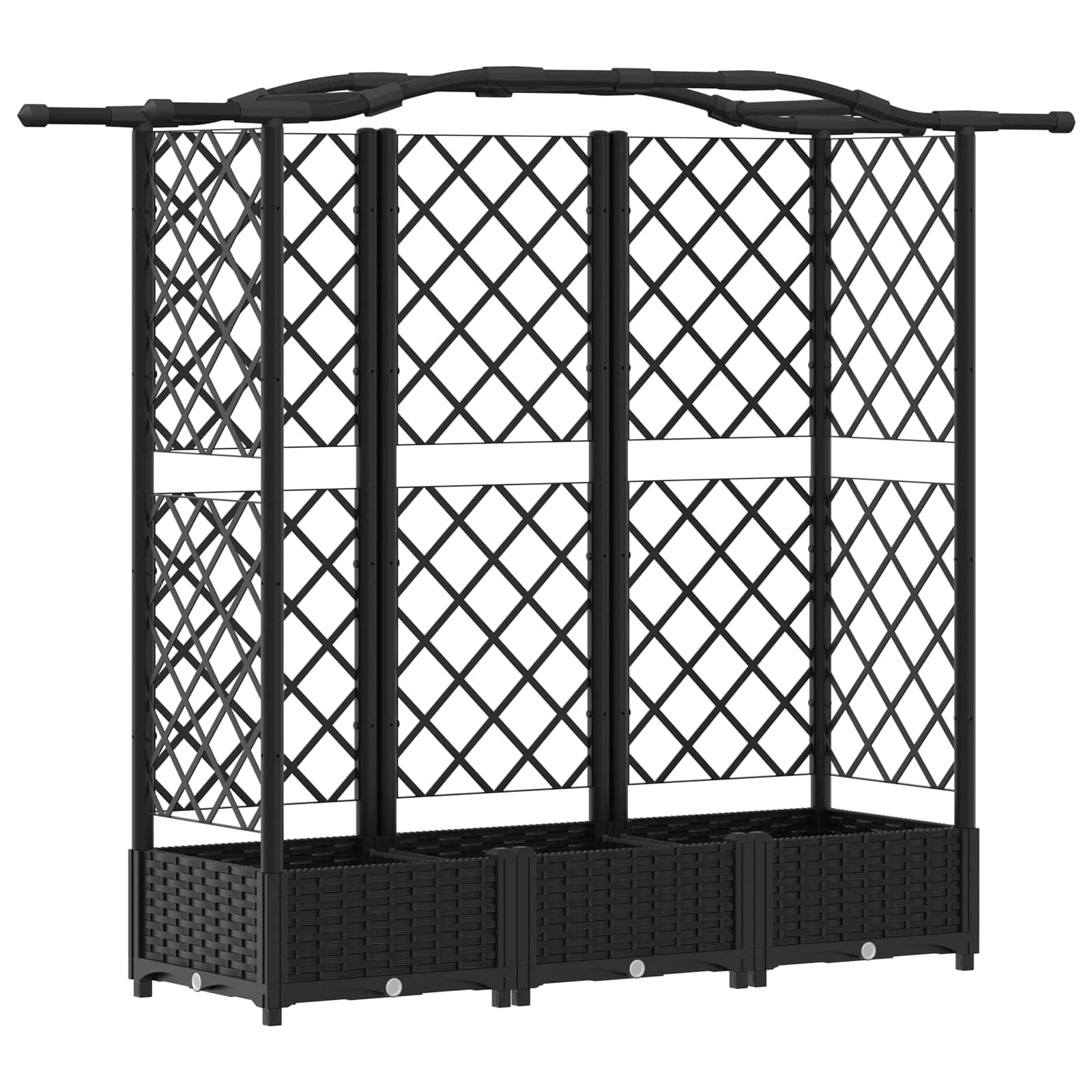 Letto Rialzato con Griglia e Tetto Nero 163 x 40 x 123 cm PP