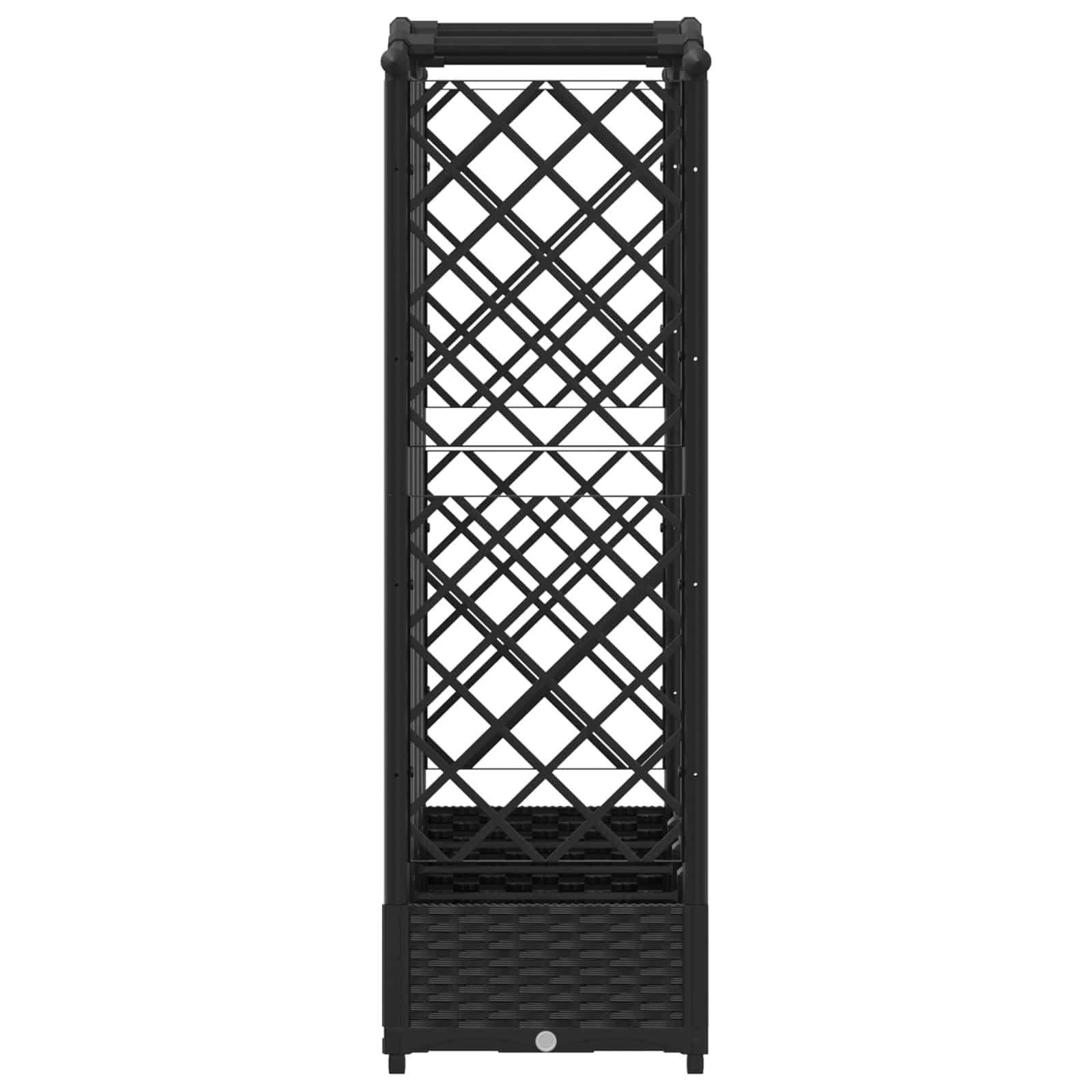 Letto Rialzato con Griglia e Tetto Nero 203,5 x 40 x 123 cm PP