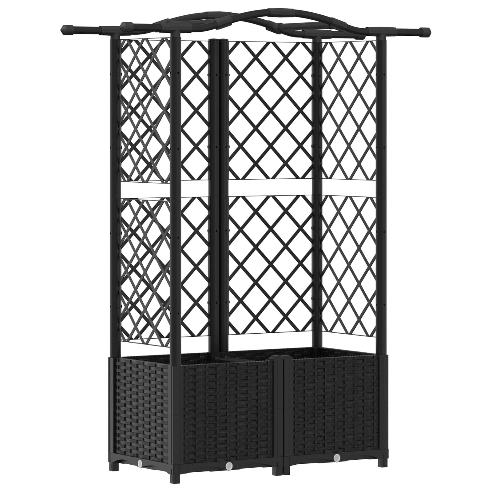Letto Rialzato con Griglia e Tetto Nero 122 x 40 x 138 cm PP