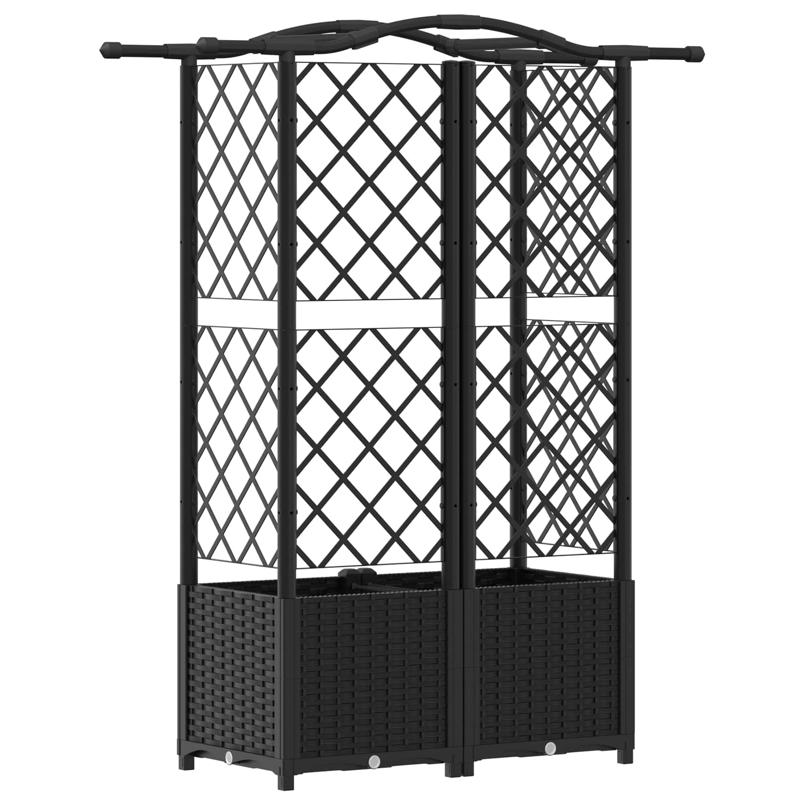 Letto Rialzato con Griglia e Tetto Nero 122 x 40 x 138 cm PP