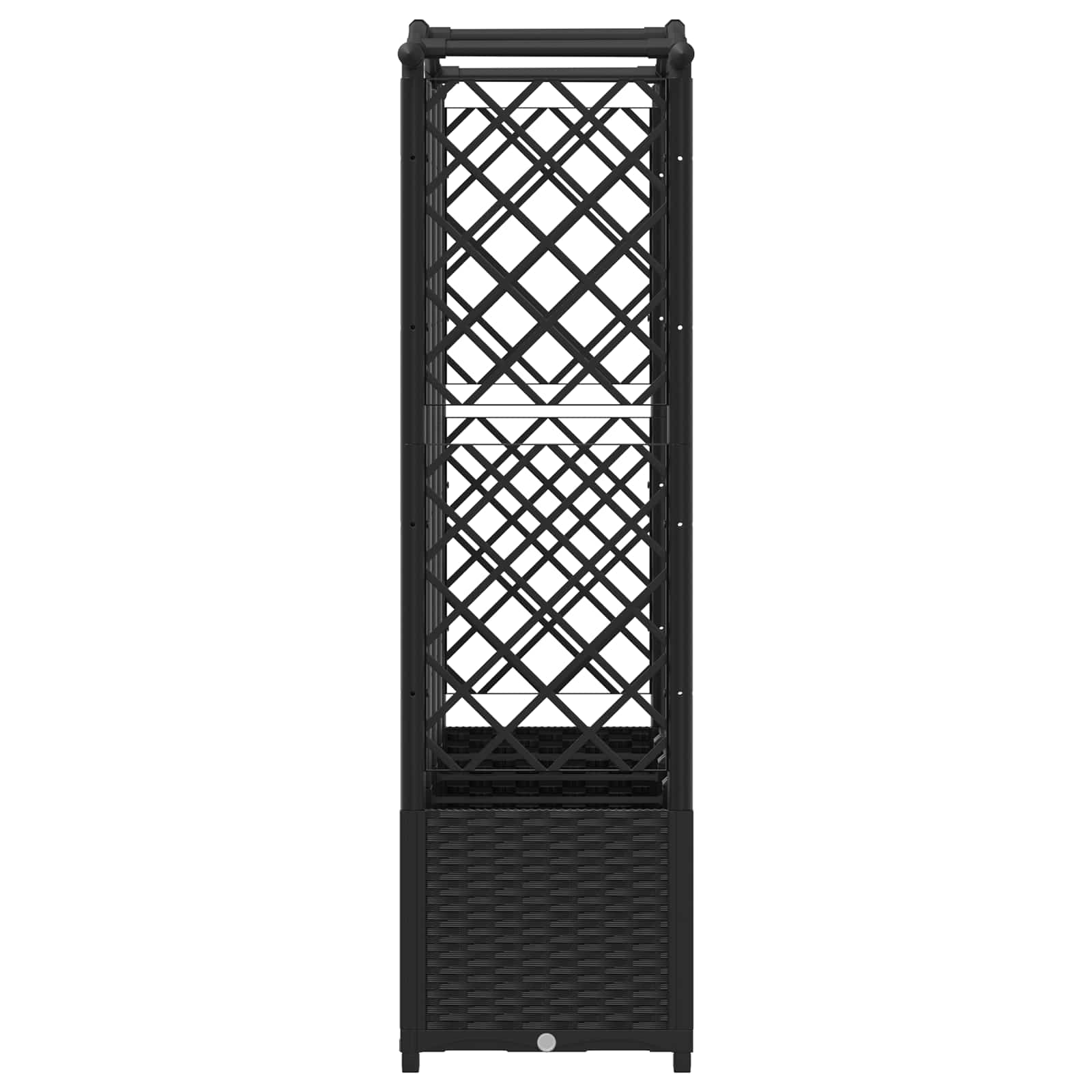 Letto Rialzato con Griglia e Tetto Nero 204 x 40 x 138 cm PP