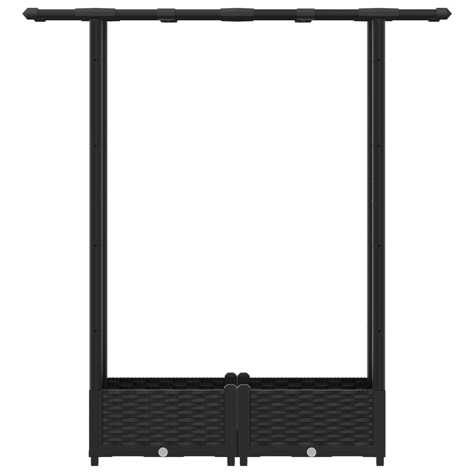 Letto Rialzato con Griglia e Tetto Nero 122,5 x 40 x 121 cm PP