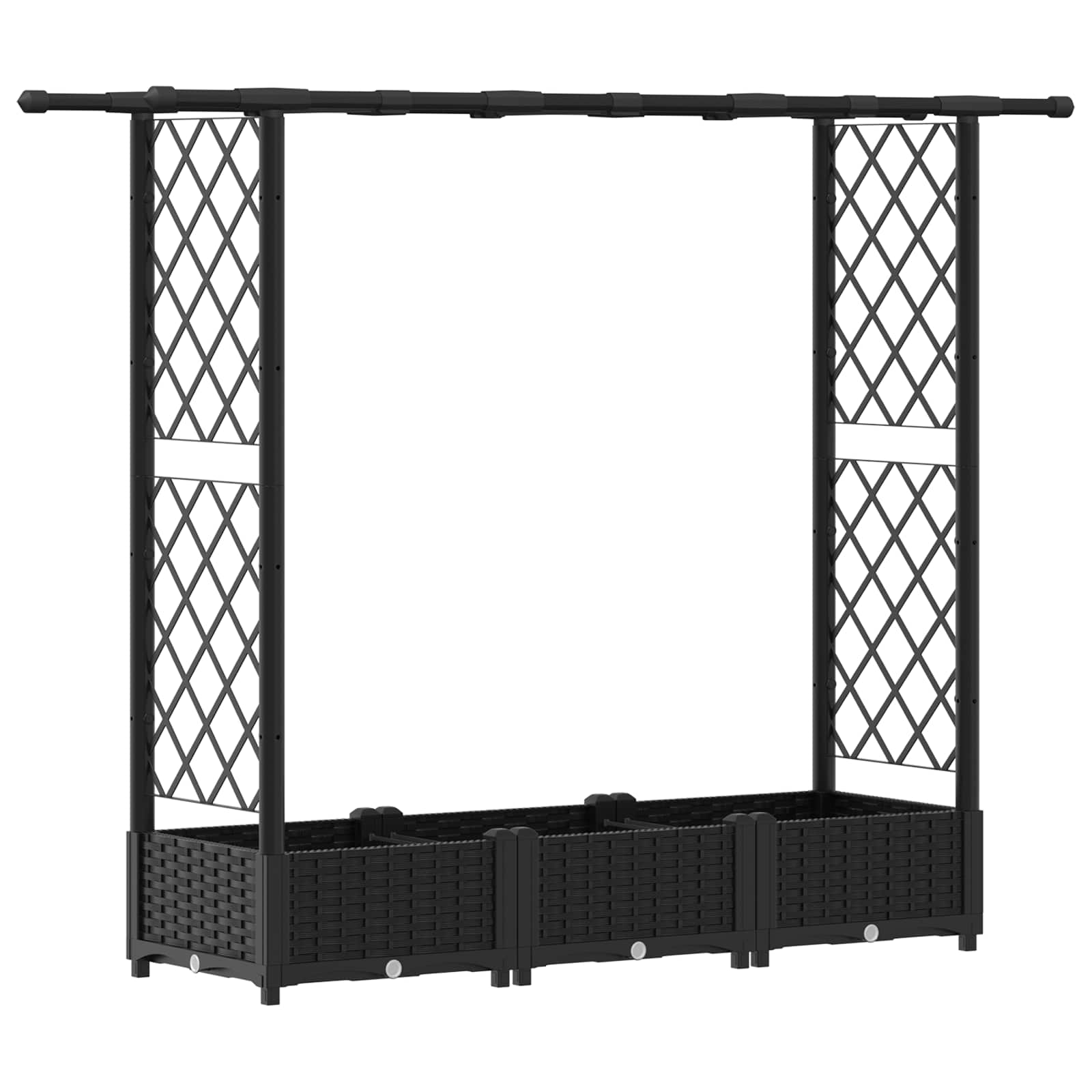 Letto Rialzato con Griglia e Tetto Nero 164 x 40 x 121 cm PP
