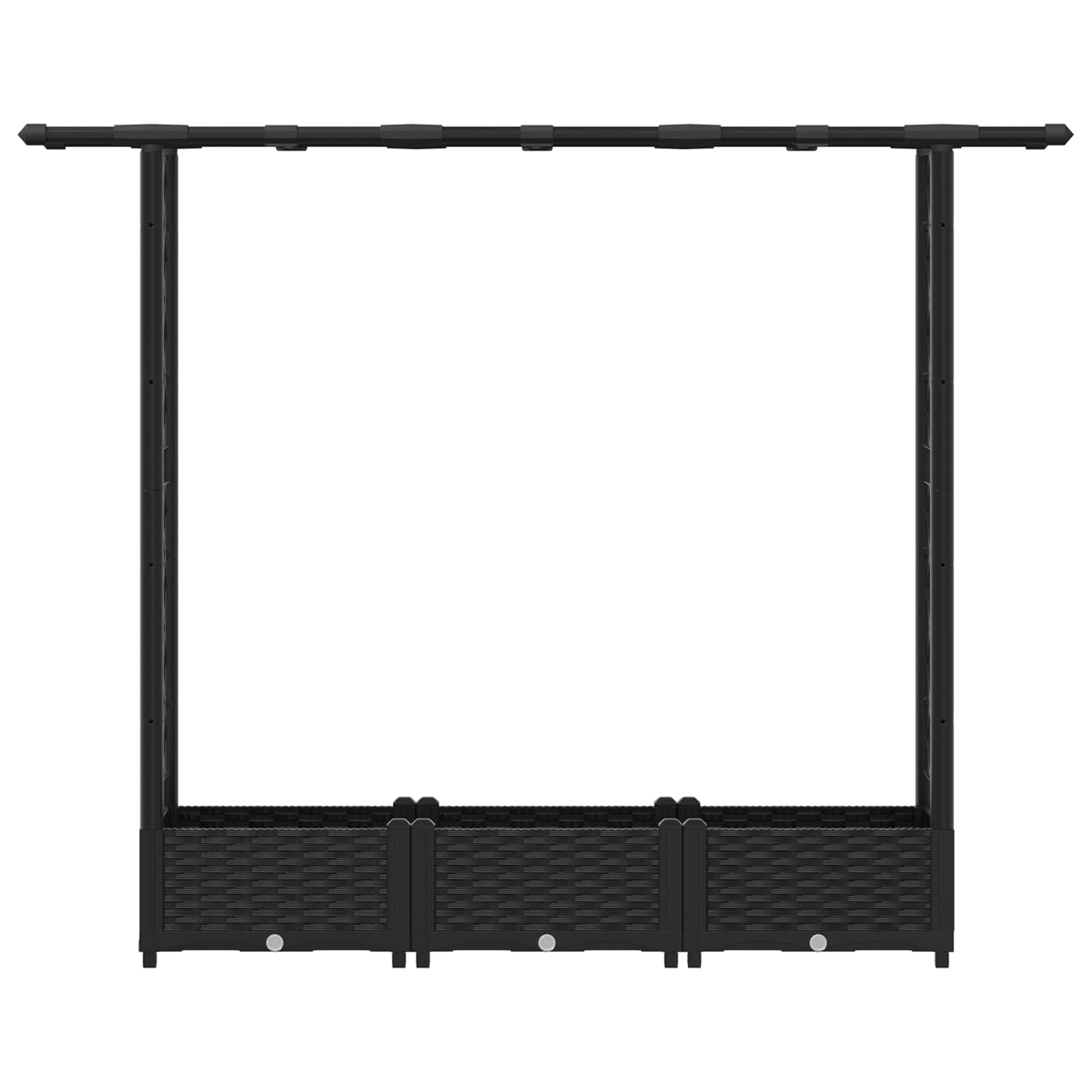 Letto Rialzato con Griglia e Tetto Nero 164 x 40 x 121 cm PP