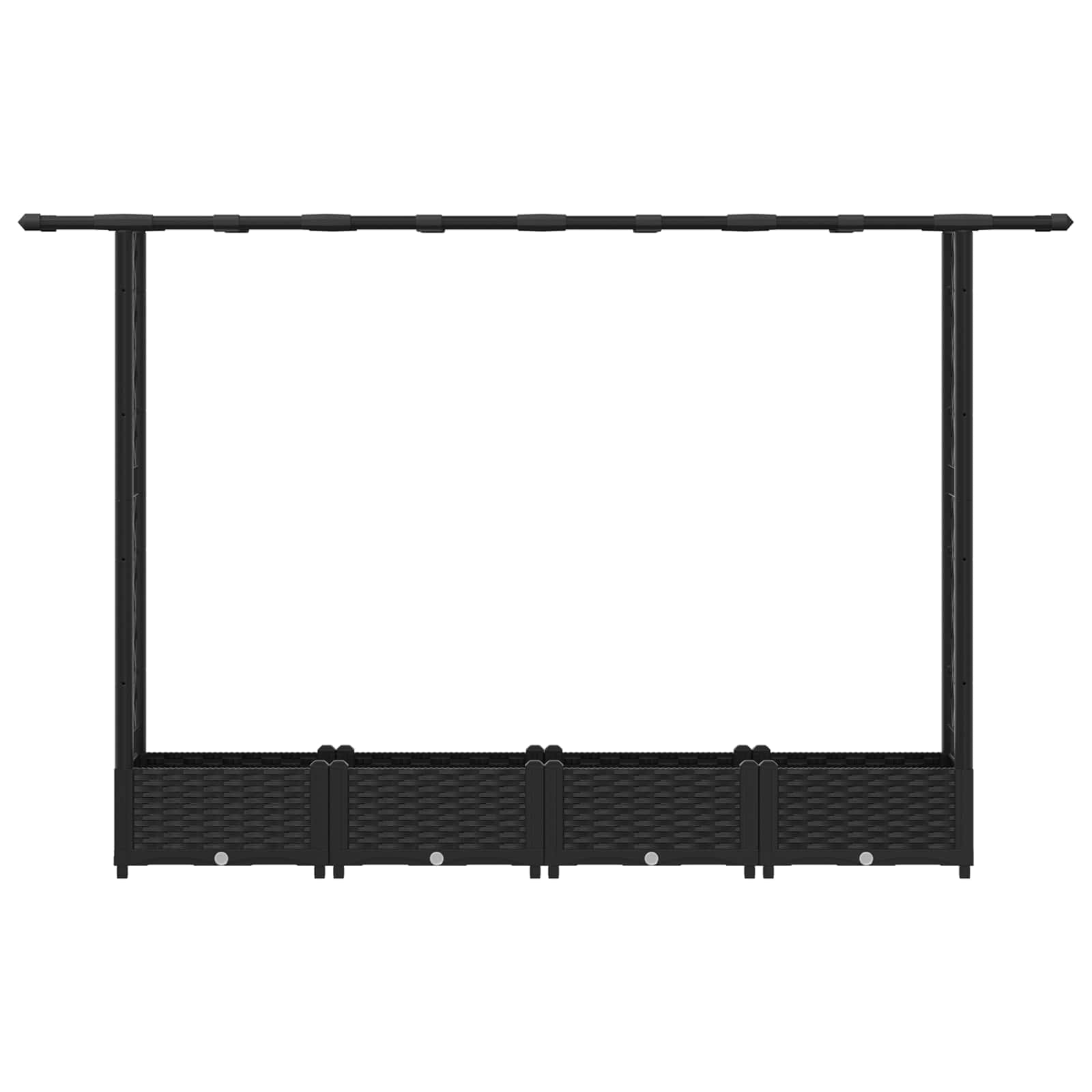 Letto Rialzato con Griglia e Tetto Nero 203 x 40 x 121 cm PP