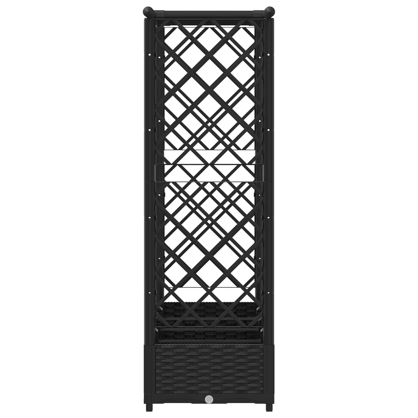 Letto Rialzato con Griglia e Tetto Nero 203 x 40 x 121 cm PP