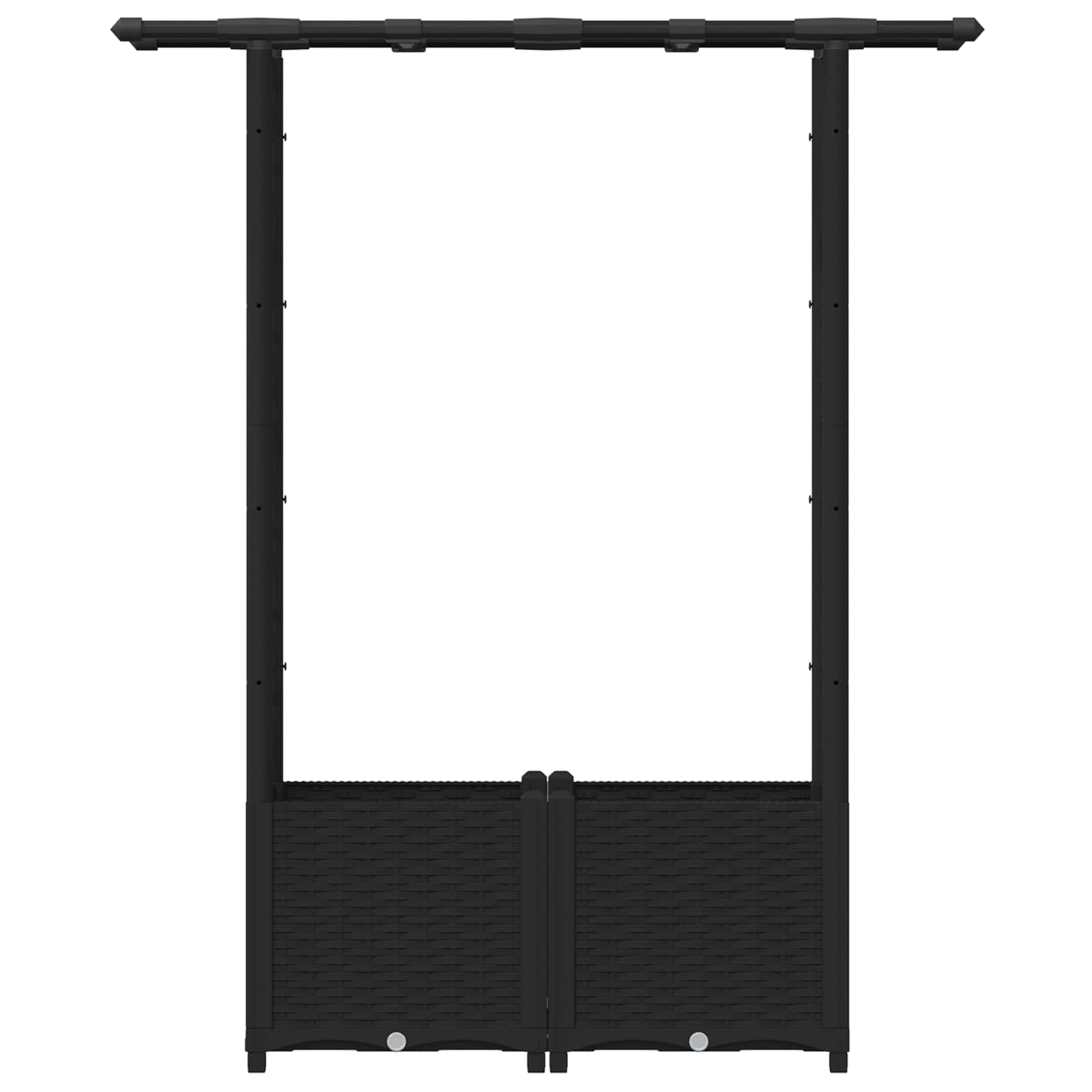 Letto Rialzato con Griglia e Tetto Nero 124,5 x 40 x 136 cm PP