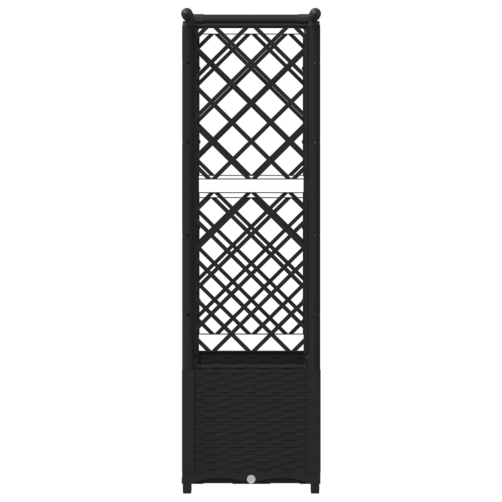 Letto Rialzato con Griglia e Tetto Nero 124,5 x 40 x 136 cm PP