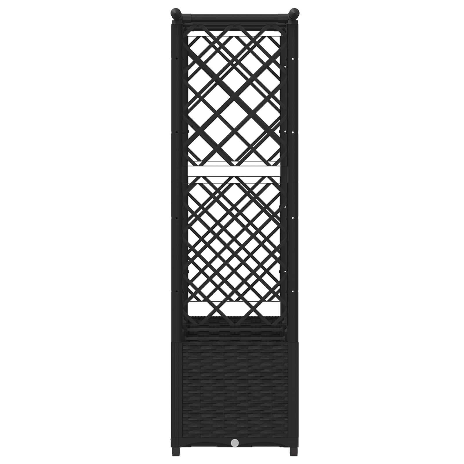 Letto Rialzato con Griglia e Tetto Nero 162,5 x 40 x 136 cm PP