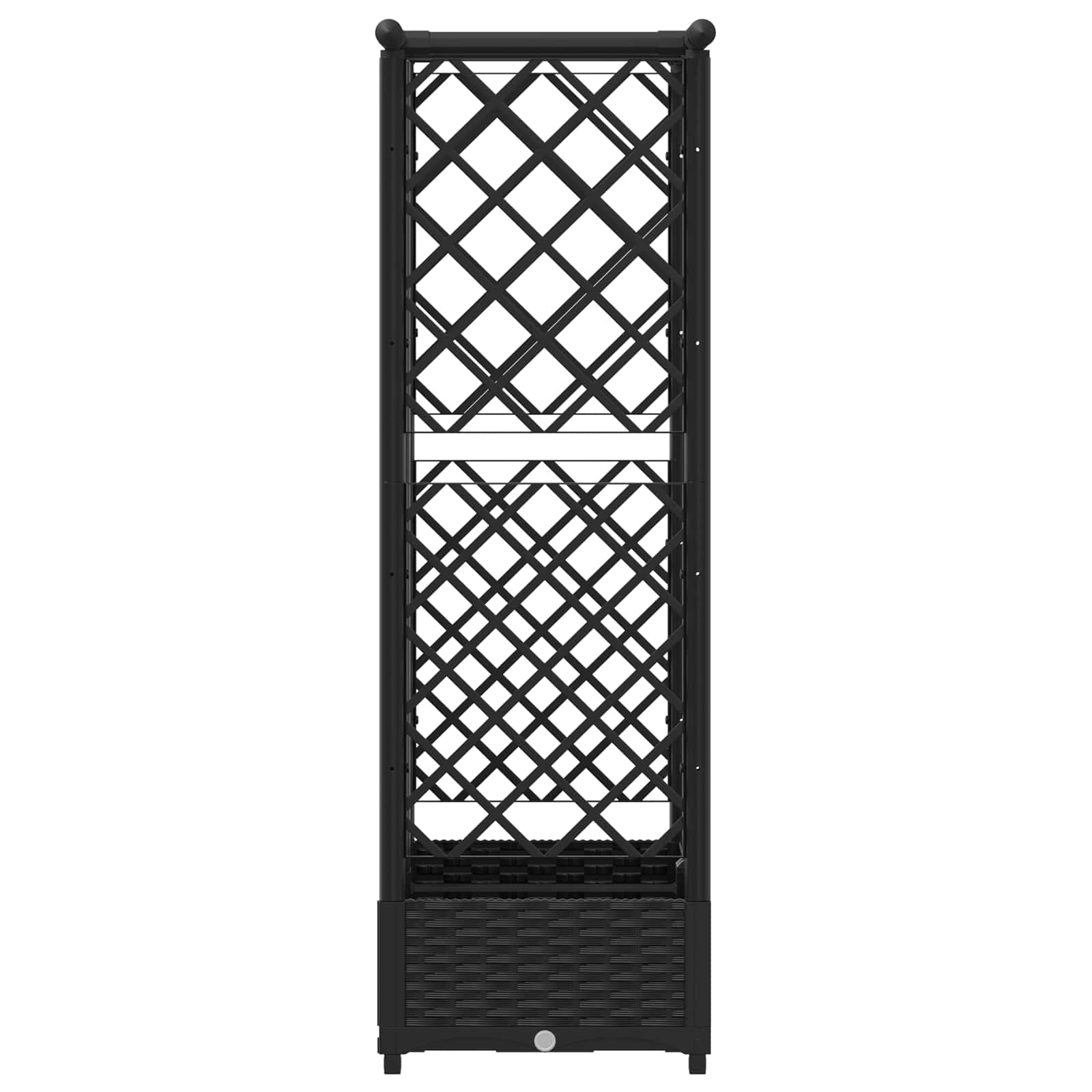 Letto Rialzato con Griglia e Tetto Nero 124 x 40 x 121 cm PP