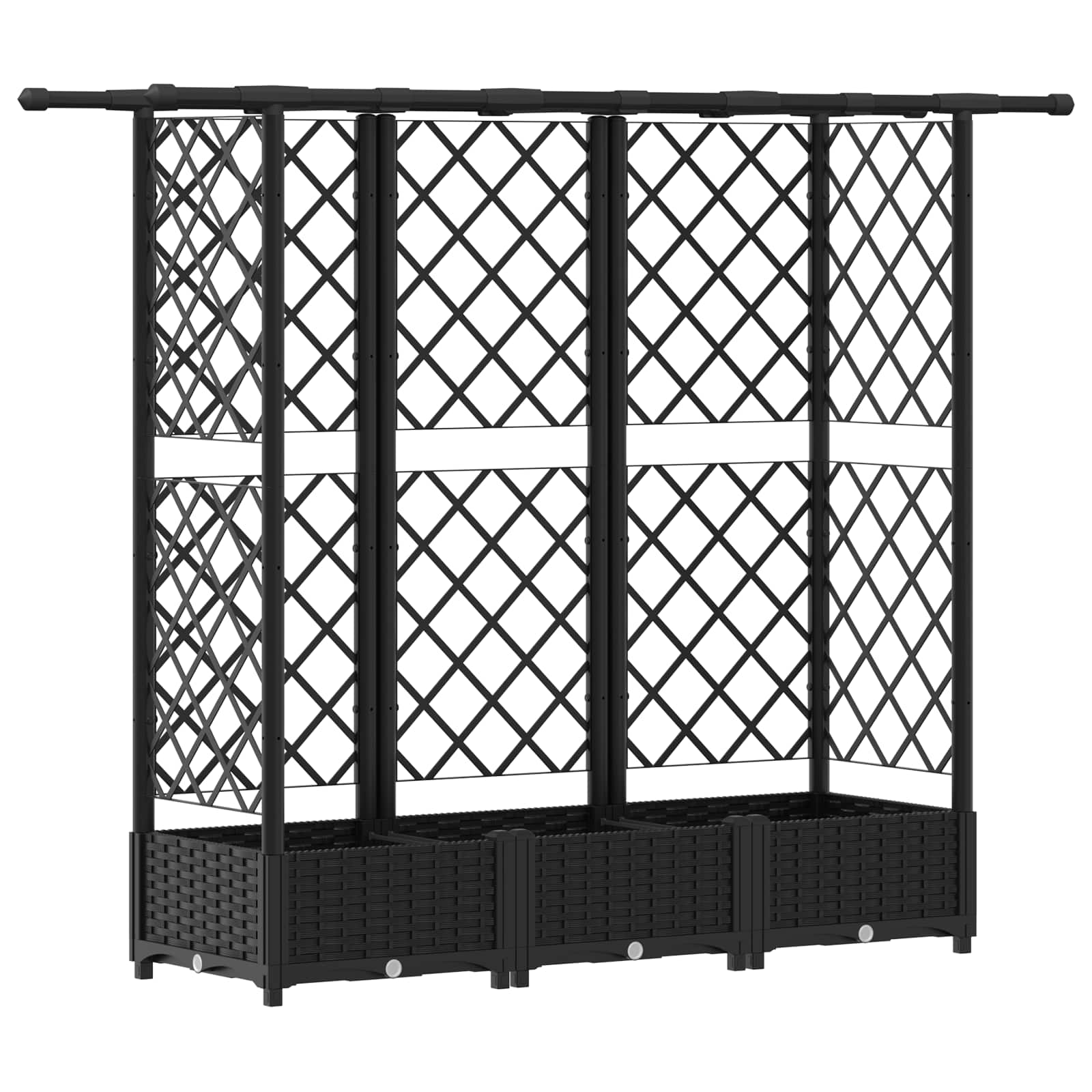 Letto Rialzato con Griglia e Tetto Nero 164 x 40 x 121 cm PP
