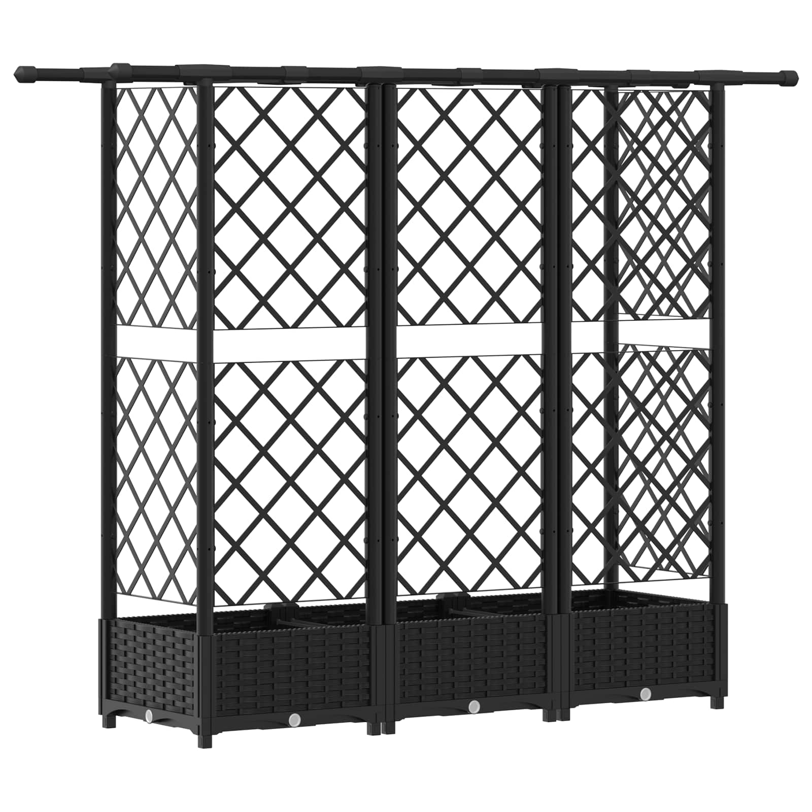 Letto Rialzato con Griglia e Tetto Nero 164 x 40 x 121 cm PP