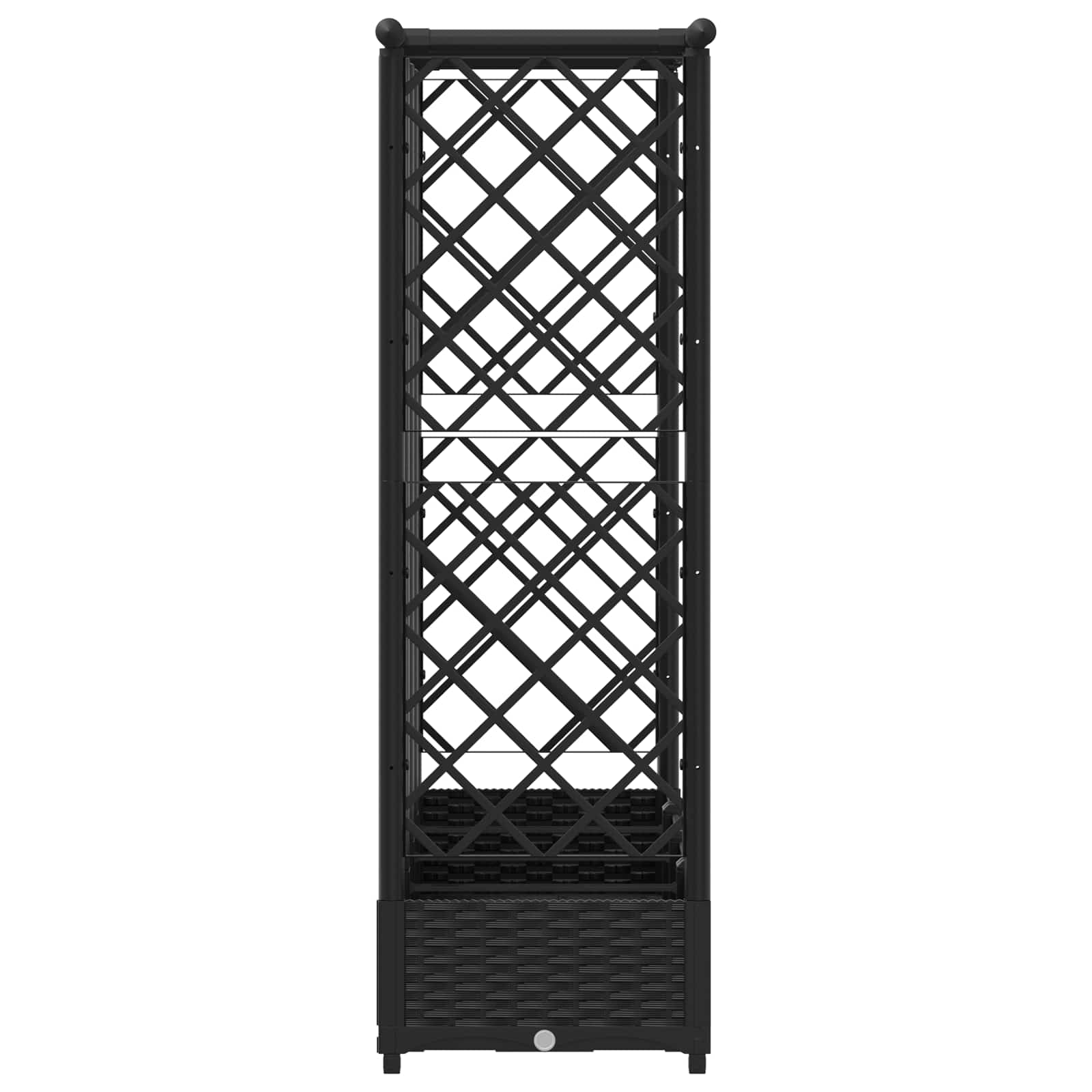 Letto Rialzato con Griglia e Tetto Nero 202,5 x 40 x 121 cm PP